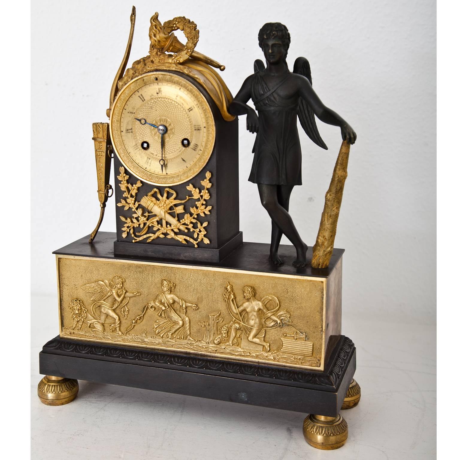 Pendule Clock with Cupid, First Half of the 19th Century 2