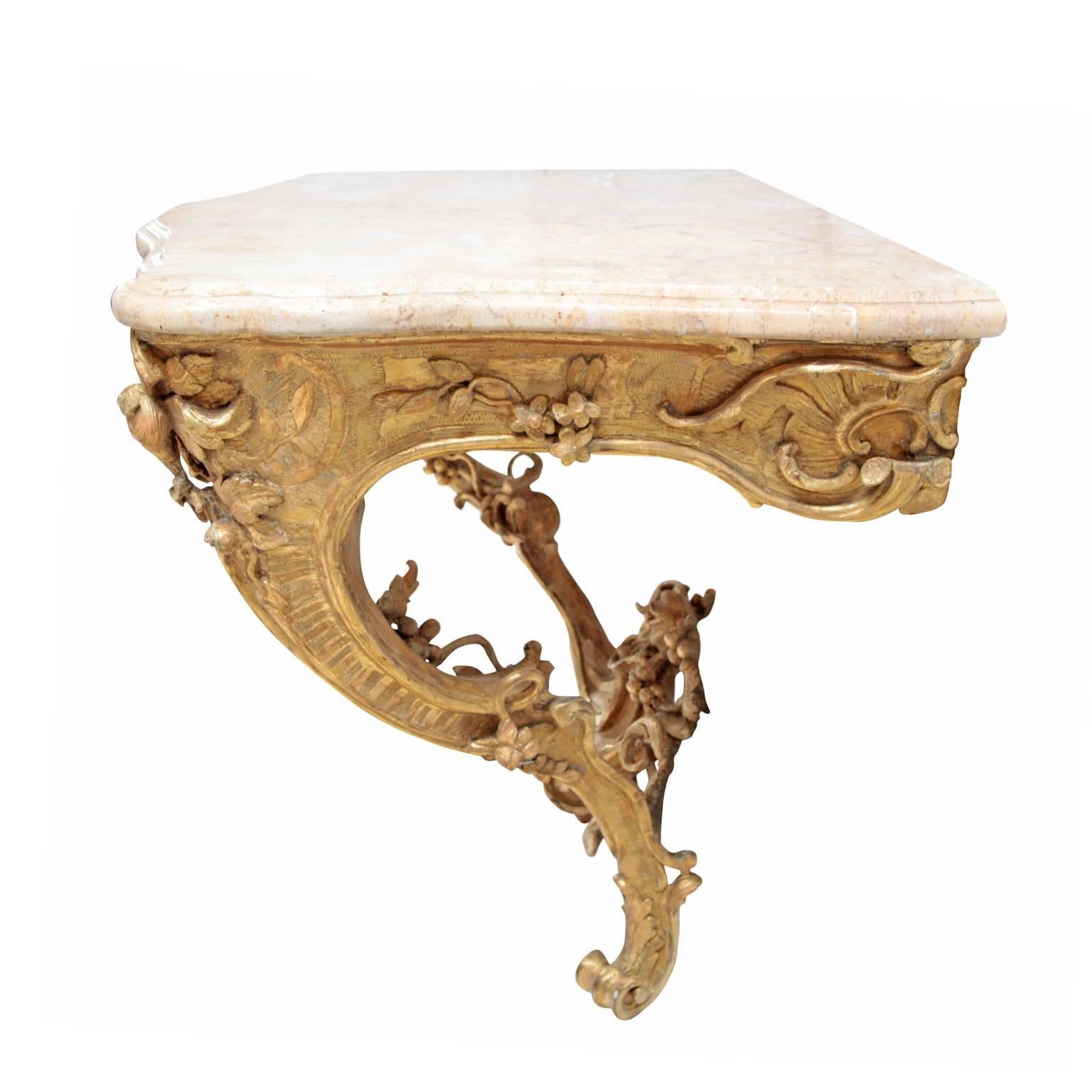 European Rococo Console Table, 18th Century