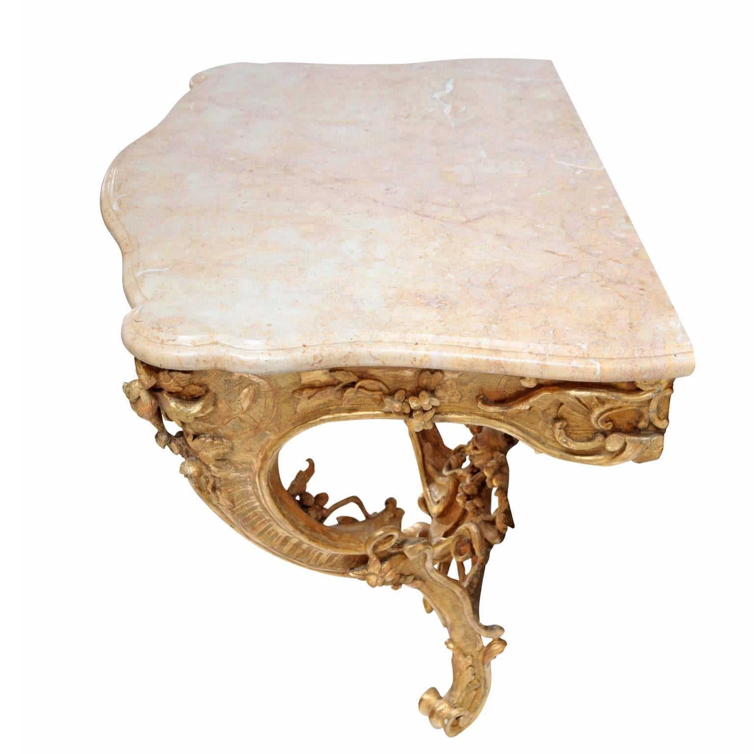 18th Century and Earlier Rococo Console Table, 18th Century