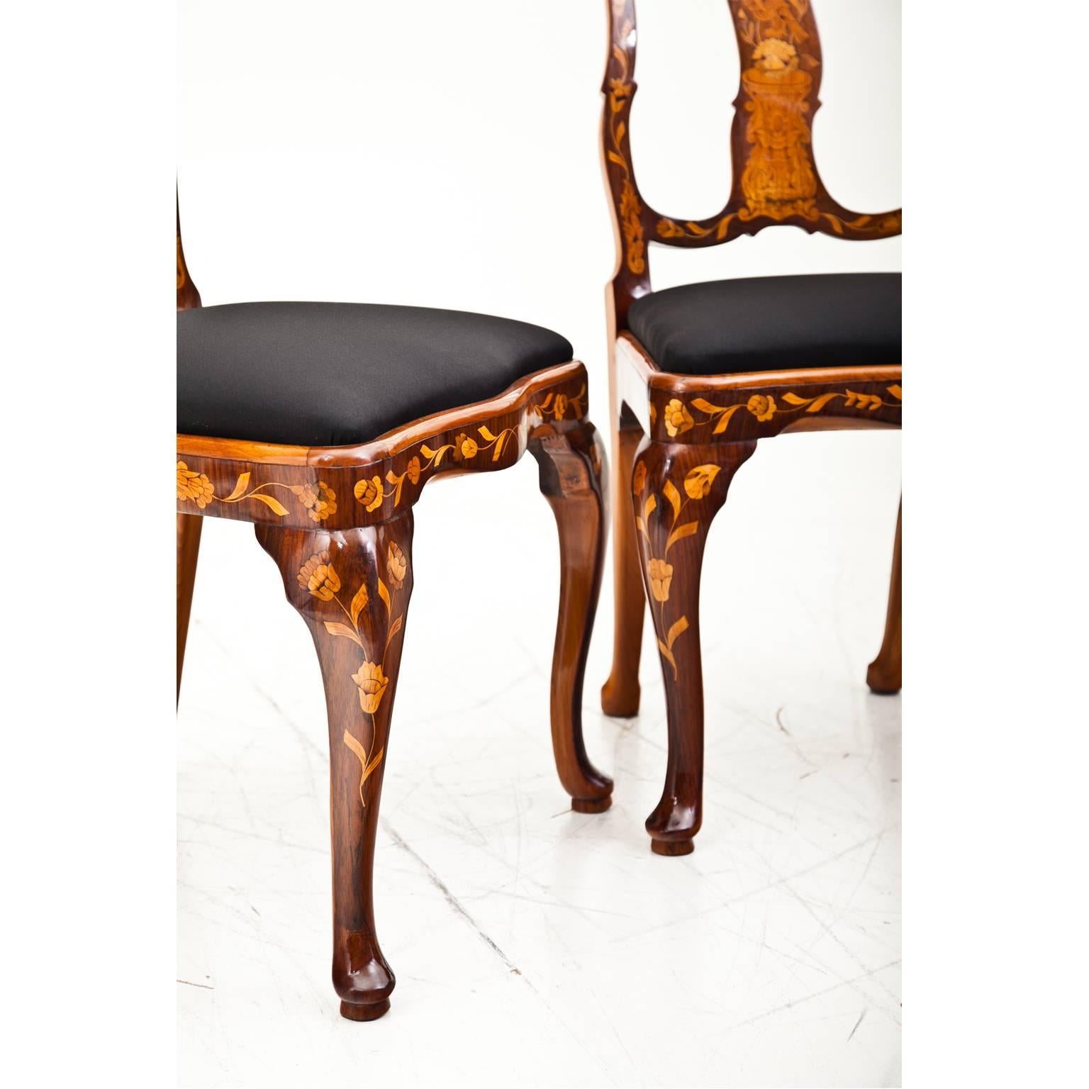 Dutch Baroque Chairs, 18th Century (Intarsie)