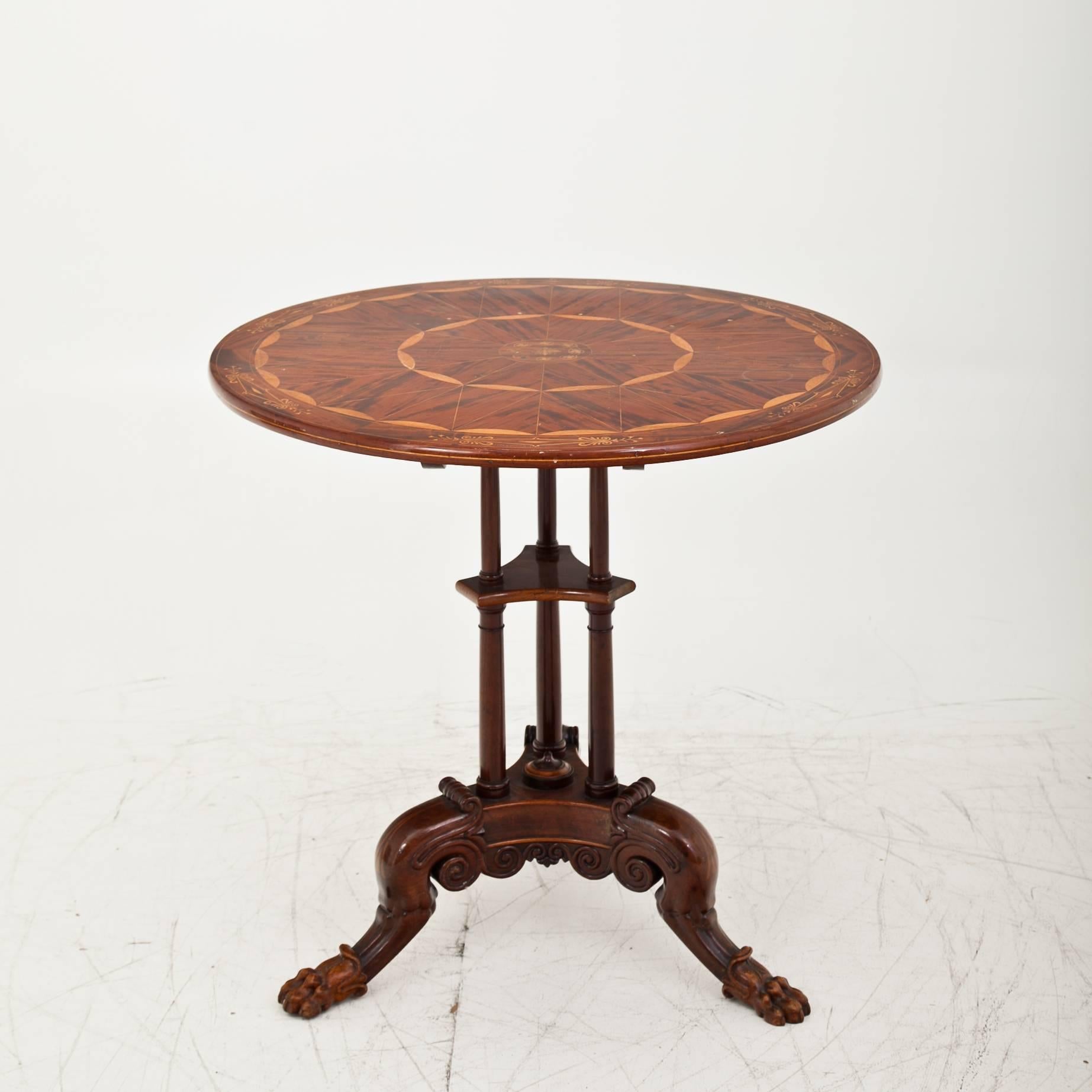 Inlay Side Table Berlin, First Half of the 19th Century