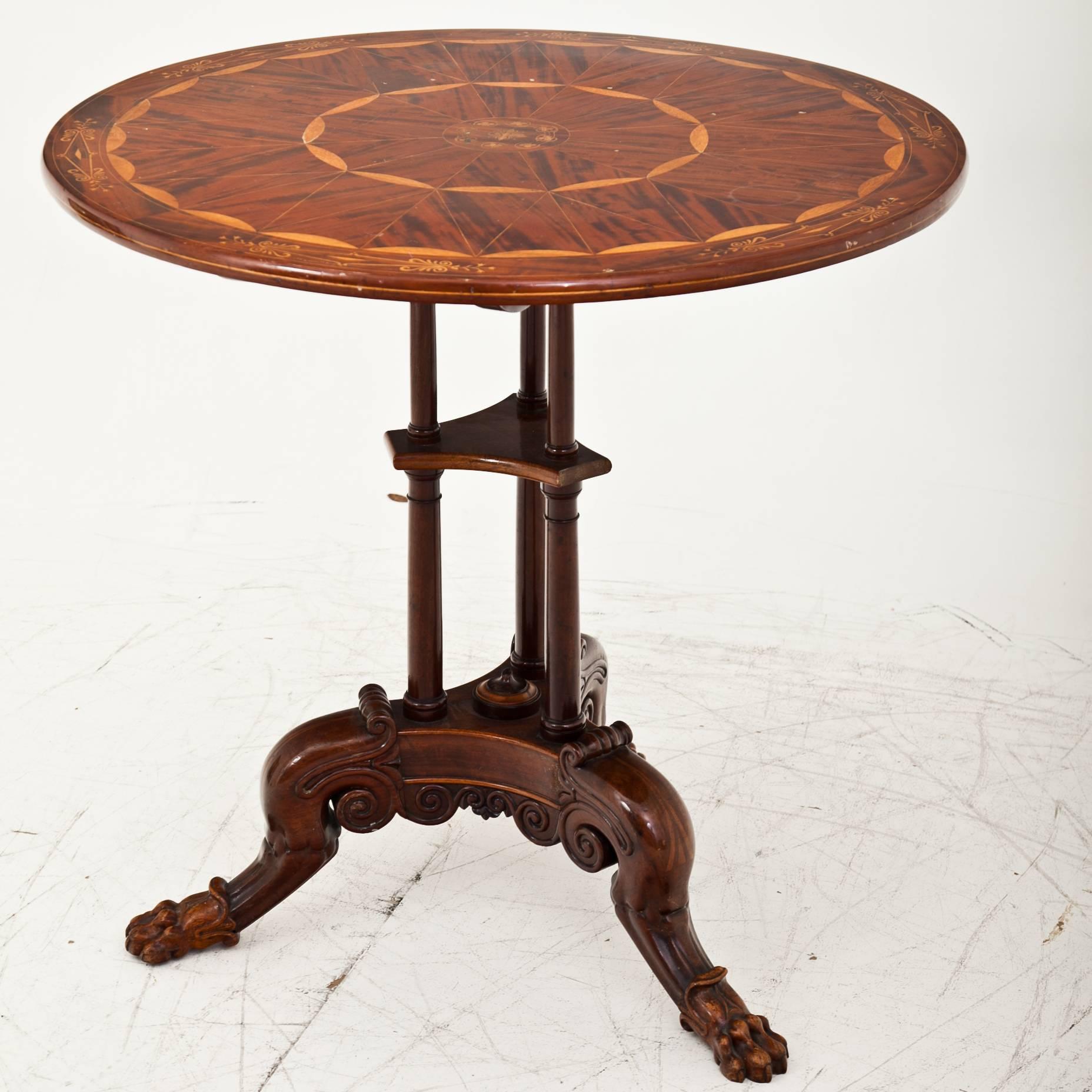 Wood Side Table Berlin, First Half of the 19th Century