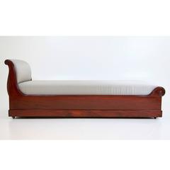 Elegant Biedermeier Chaise Longue, Mahogany, France, 1825-1830