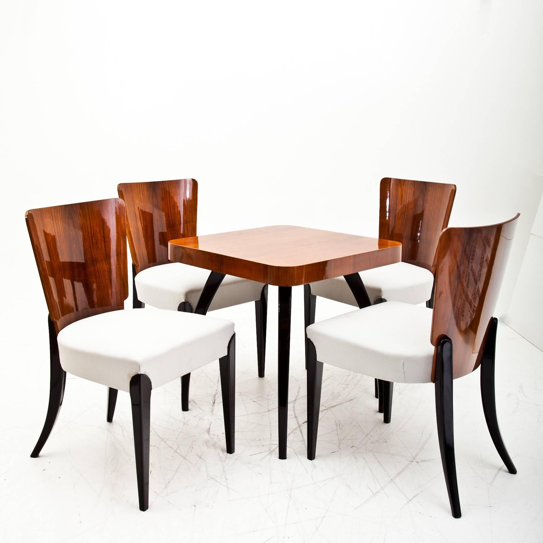 Four Art Deco Chairs by Jindrich Halabala, Czech Republic, 1930s In Excellent Condition In Greding, DE