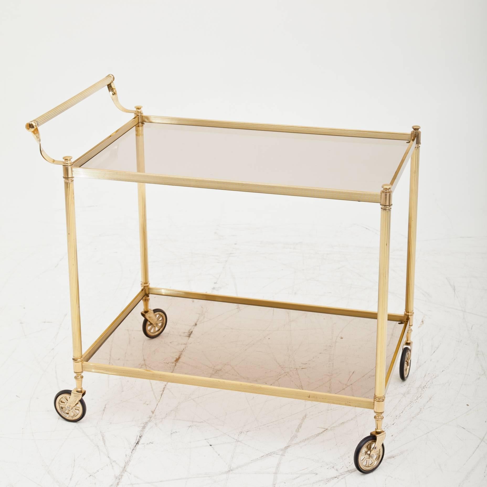 European Brass Bar Cart, 1960s