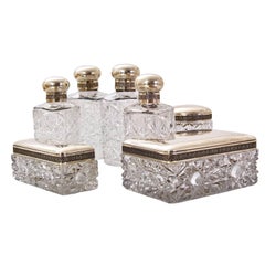 Antique Crystal Toiletry Set, Russia, circa 1900