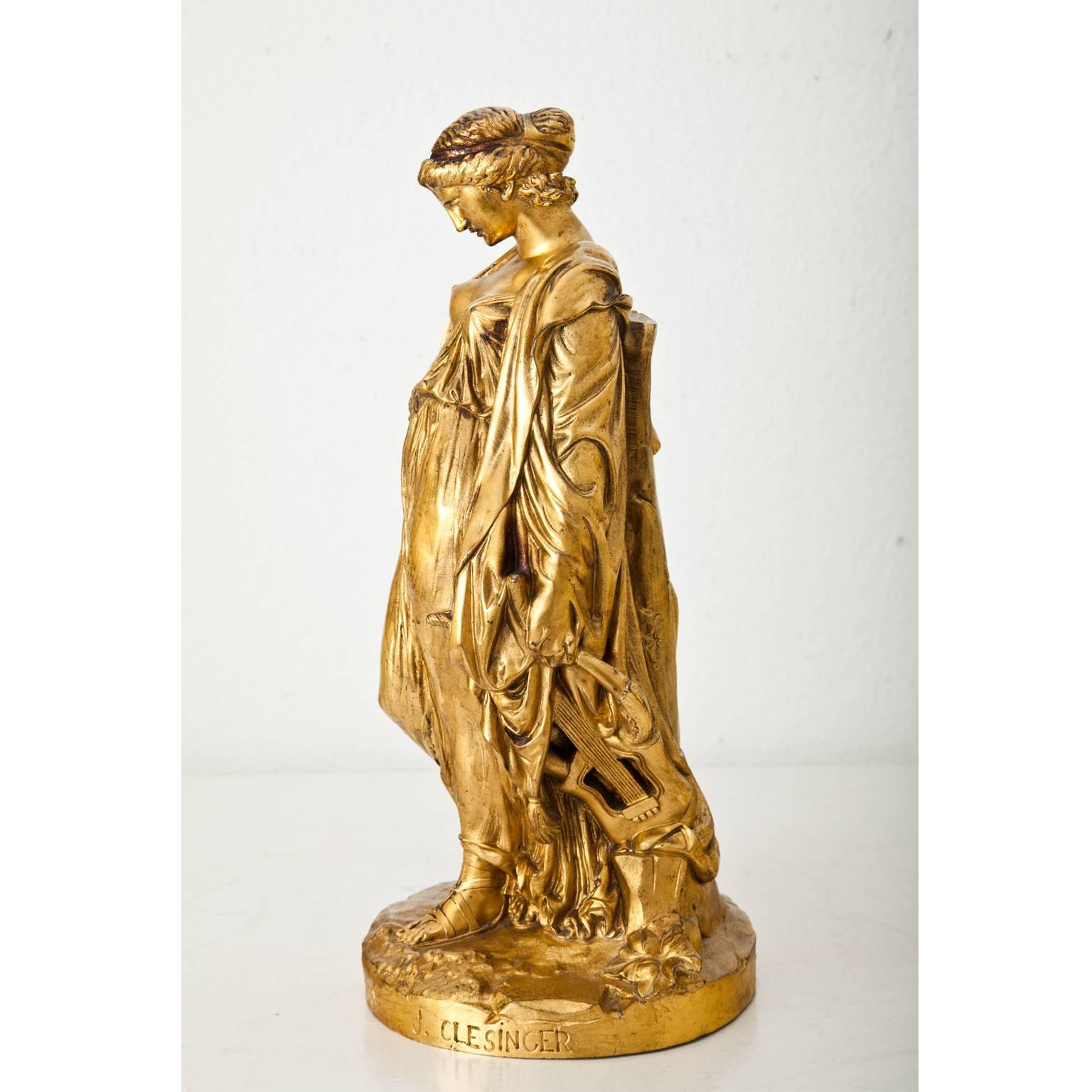 Neoclassical Bronze Sculpture of Sappho, J. Clésinger, France, 19th Century