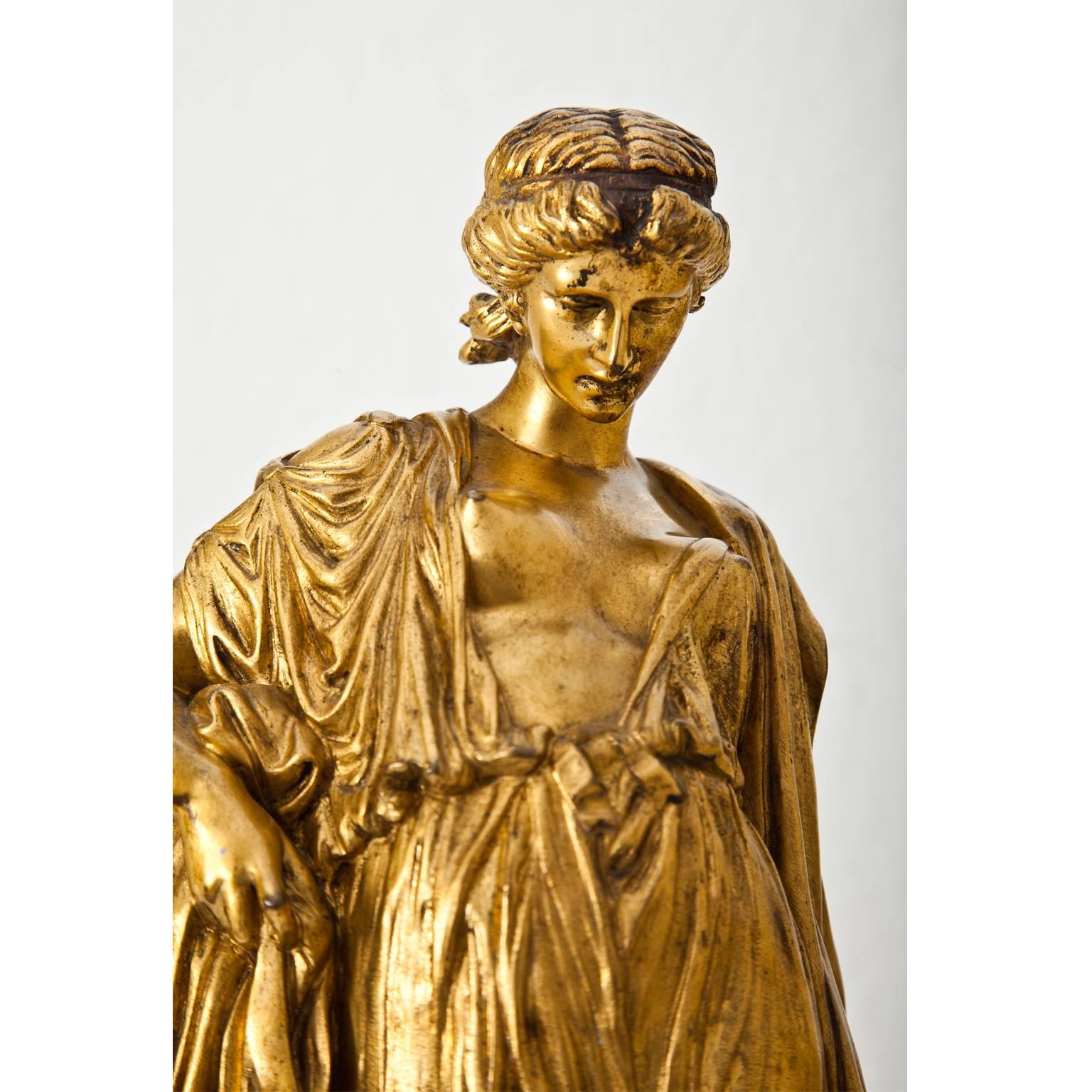 Gilt Bronze Sculpture of Sappho, J. Clésinger, France, 19th Century