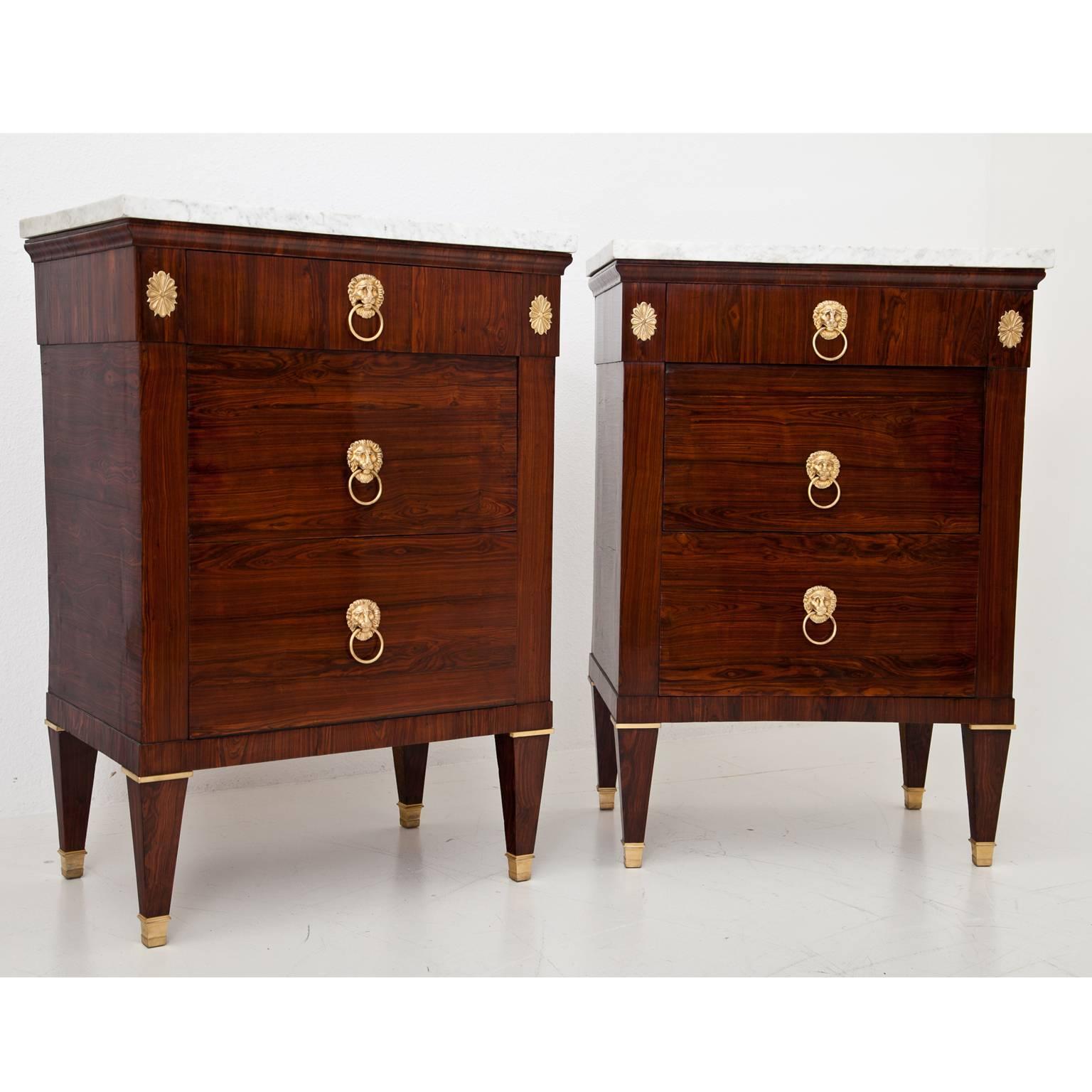 Veneer Chests of Drawers, Italy, 19th Century