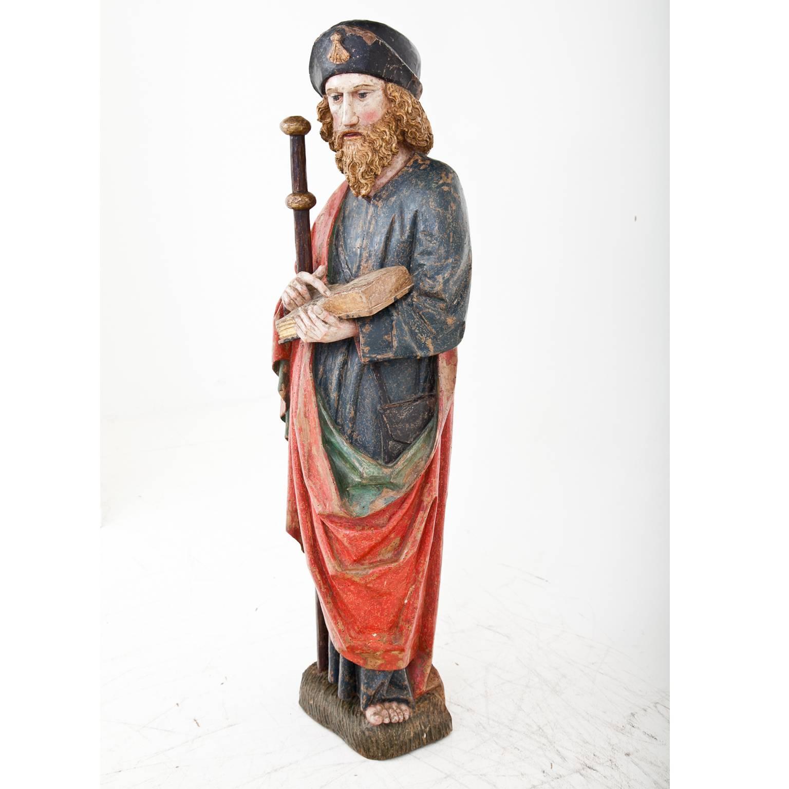 Gothic Sculpture of Saint James the Great ca. 1500 In Good Condition In Greding, DE