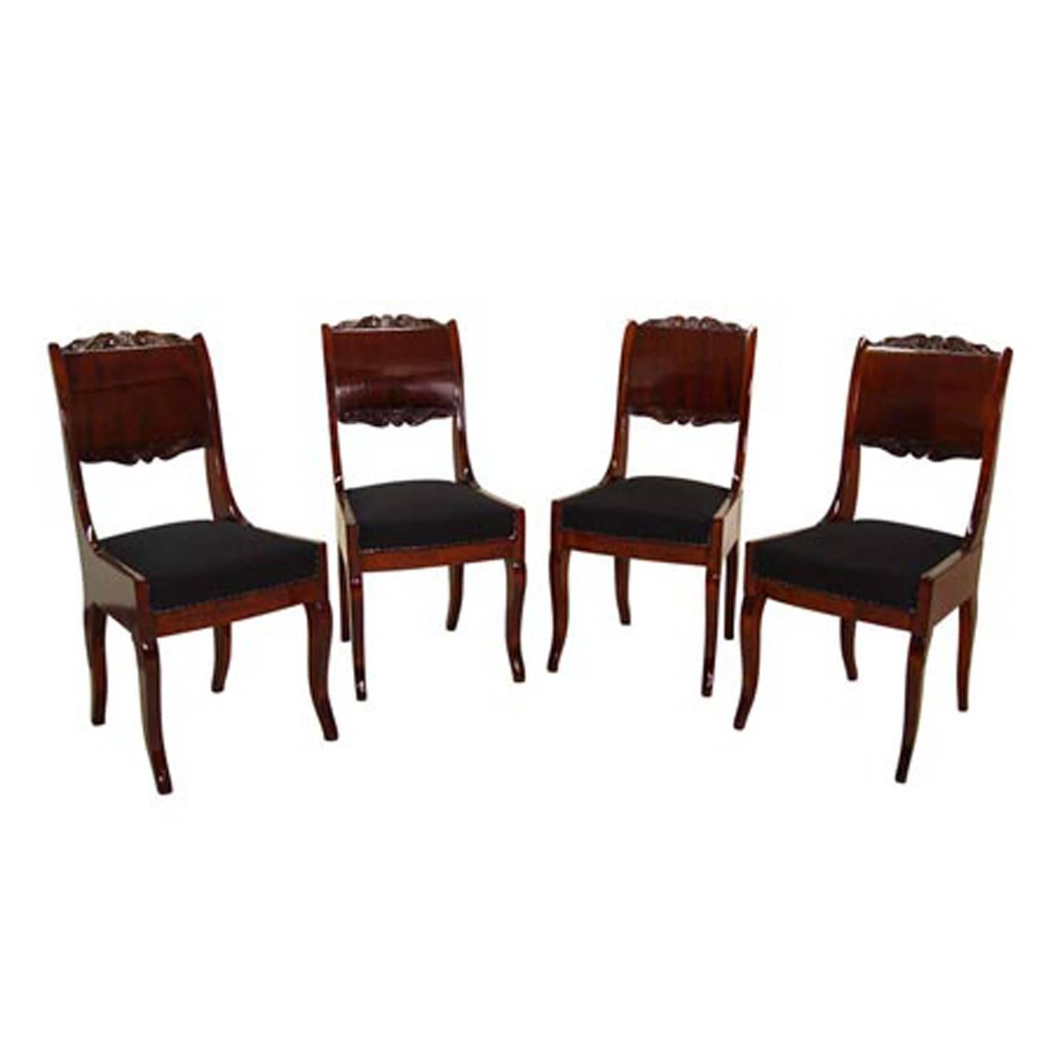 Biedermeier Dining Chairs, 19th Century