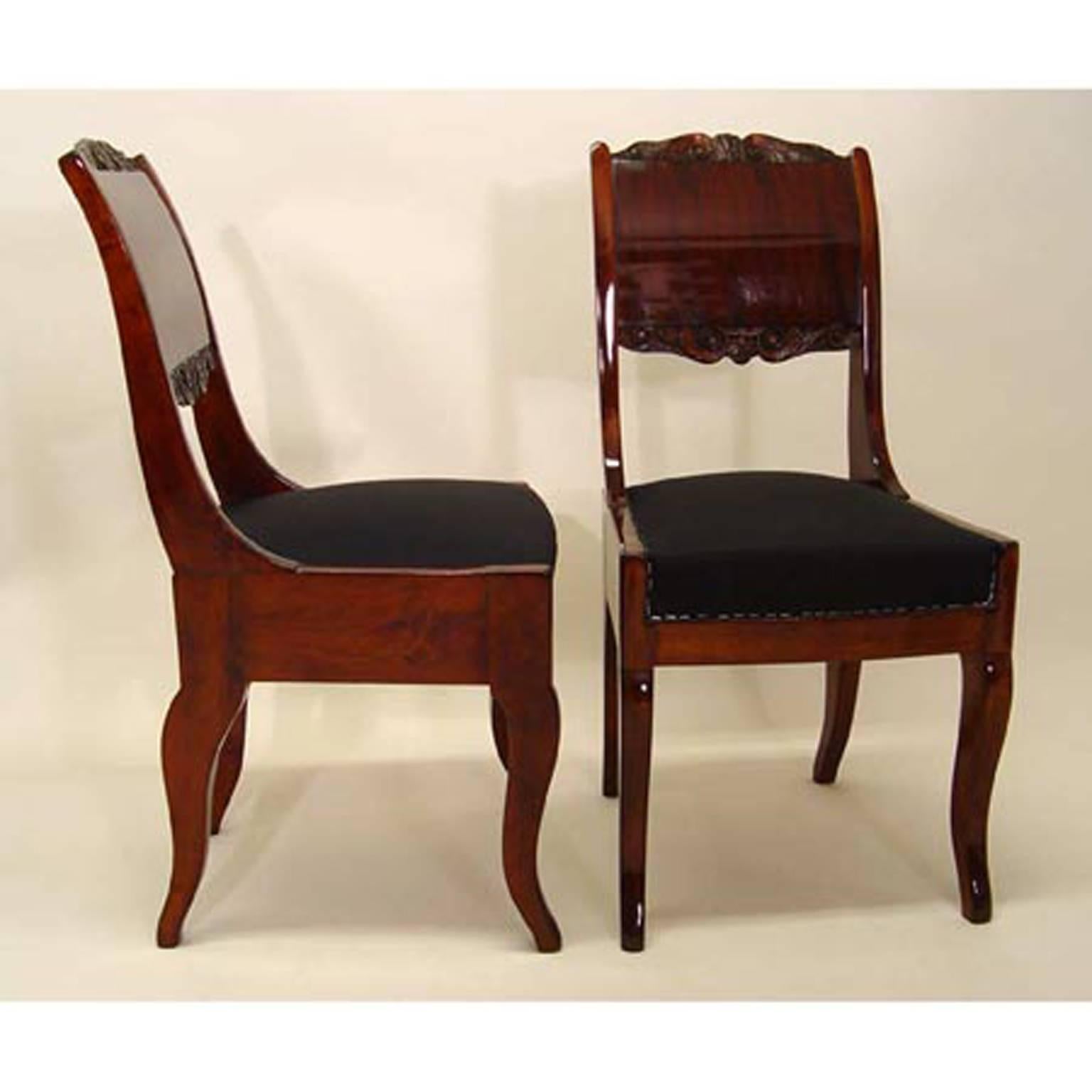 European Biedermeier Dining Chairs, 19th Century