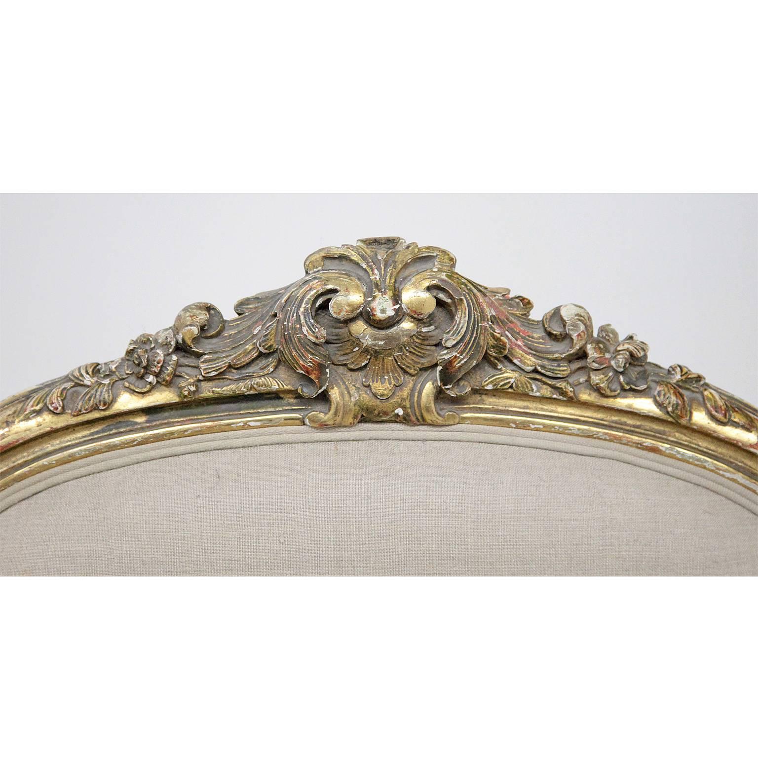 Giltwood Napoleon III Armchair, France Second Half of the 19th Century For Sale