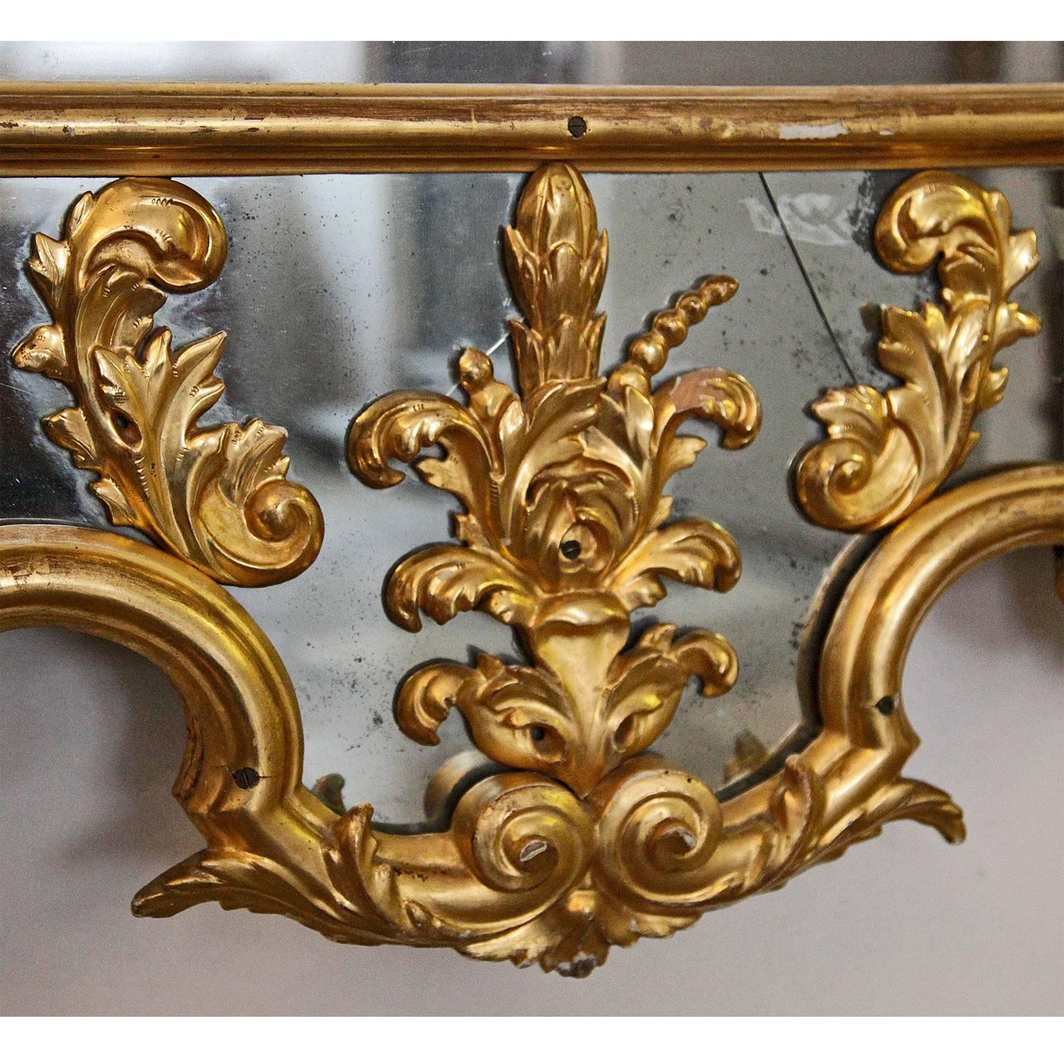 Large palace mirror, 1750 - 1770. The gilding was restored in the 19th century. 