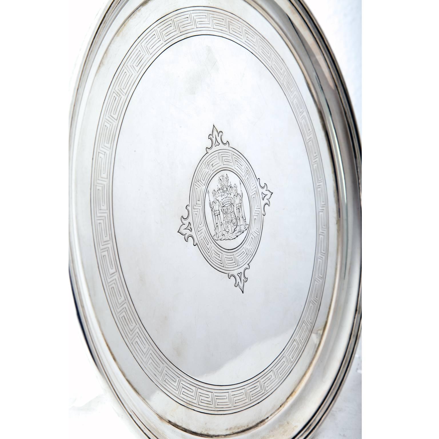 German Silver Plate of the Westarp Family by Wilm Berlin, circa 1870 For Sale