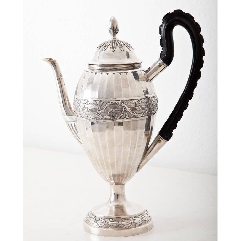 Silver Neoclassical Coffee Pot, Augsburg, 1807-1809 For Sale