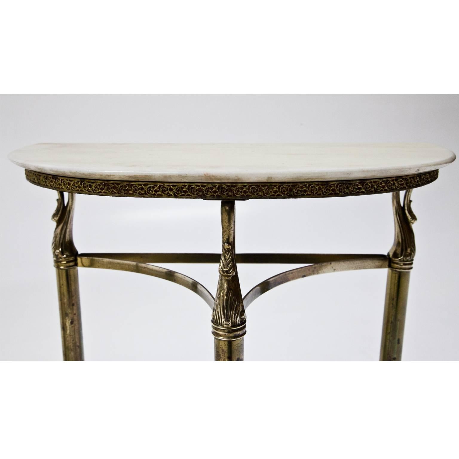 Brass Small Bedside Tables, Italy, Mid-20th Century