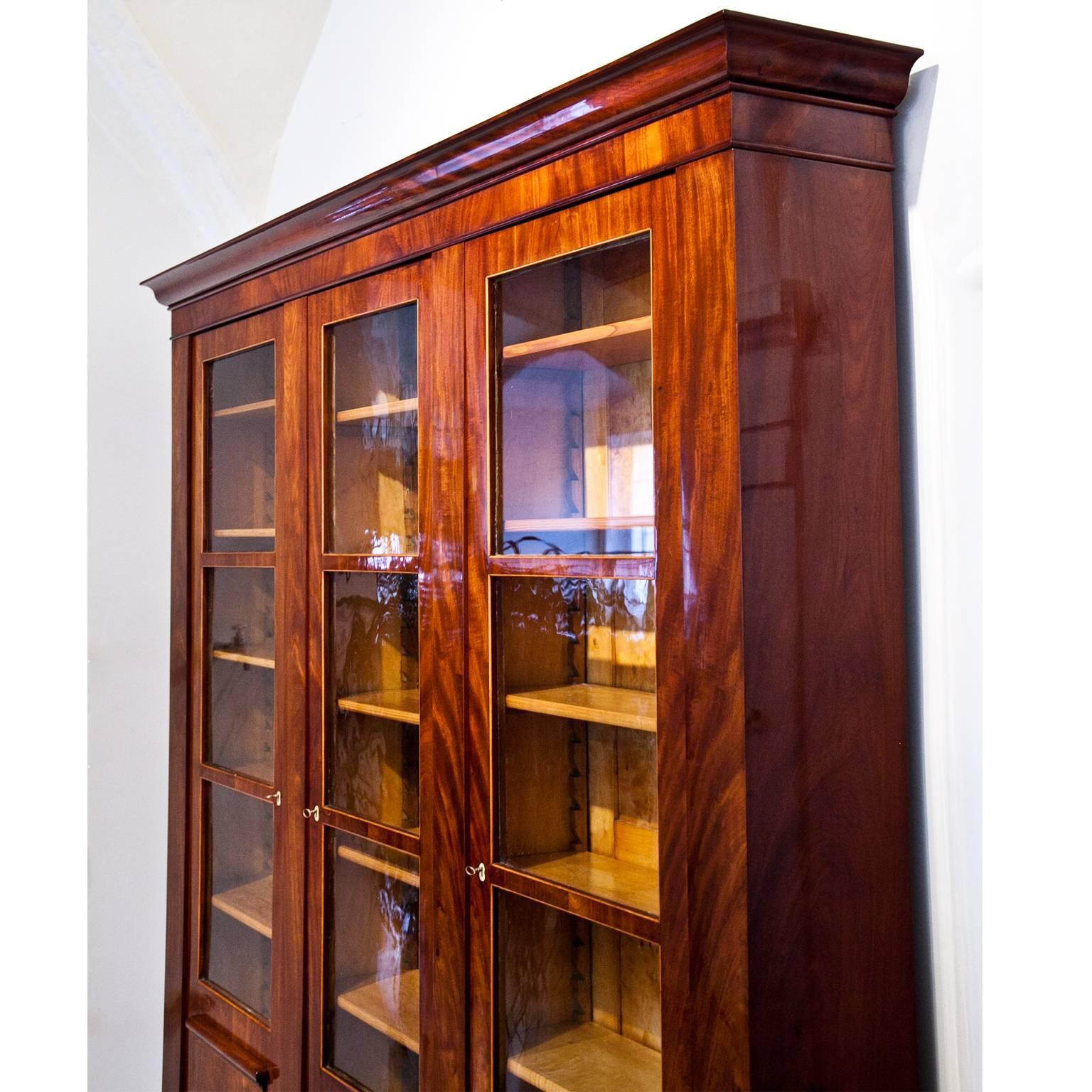 Veneer Library Cabinet, Northern Germany, 1820s