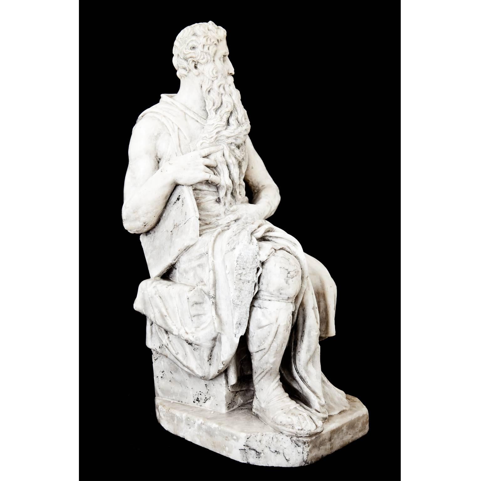 Marble Sculpture of Moses, 19th Century 1