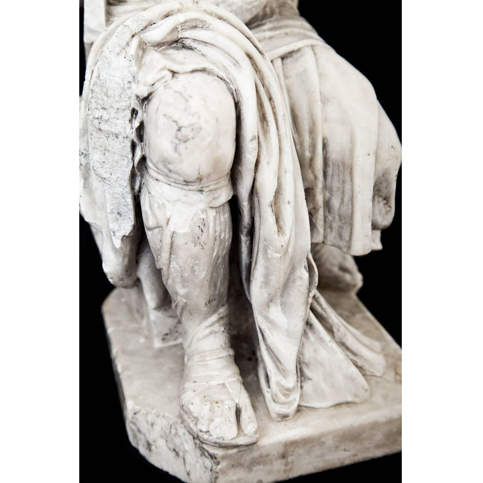 European Marble Sculpture of Moses, 19th Century