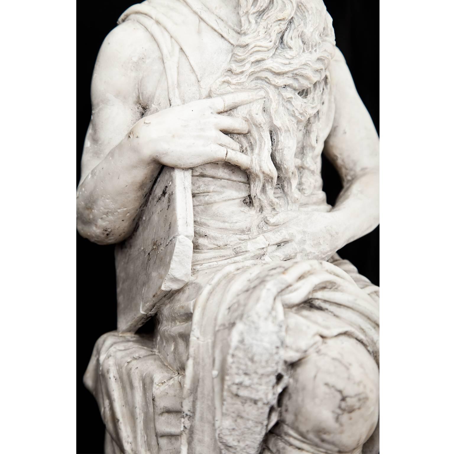 Neoclassical Marble Sculpture of Moses, 19th Century