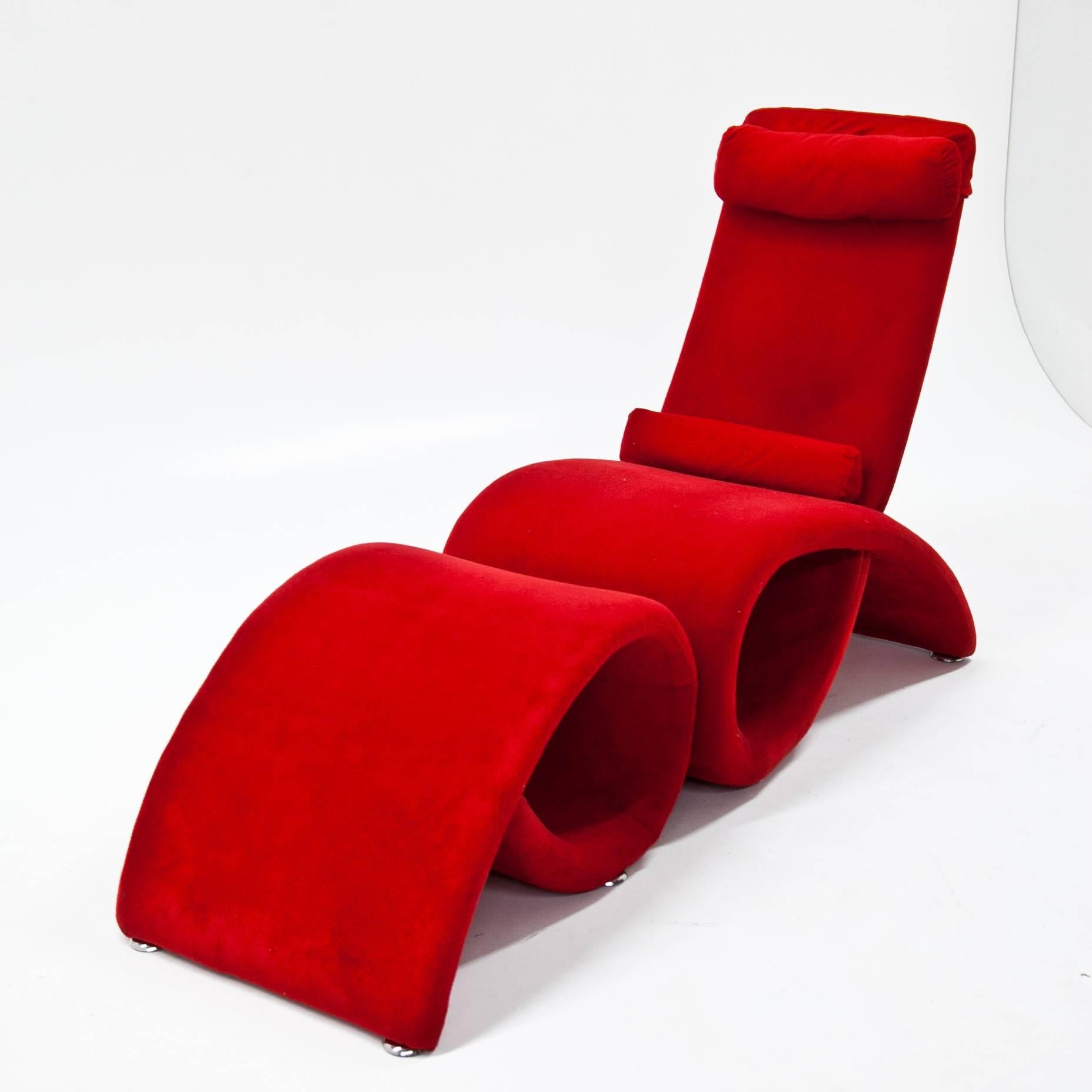 Modern Red Lounge Chair, 20th Century