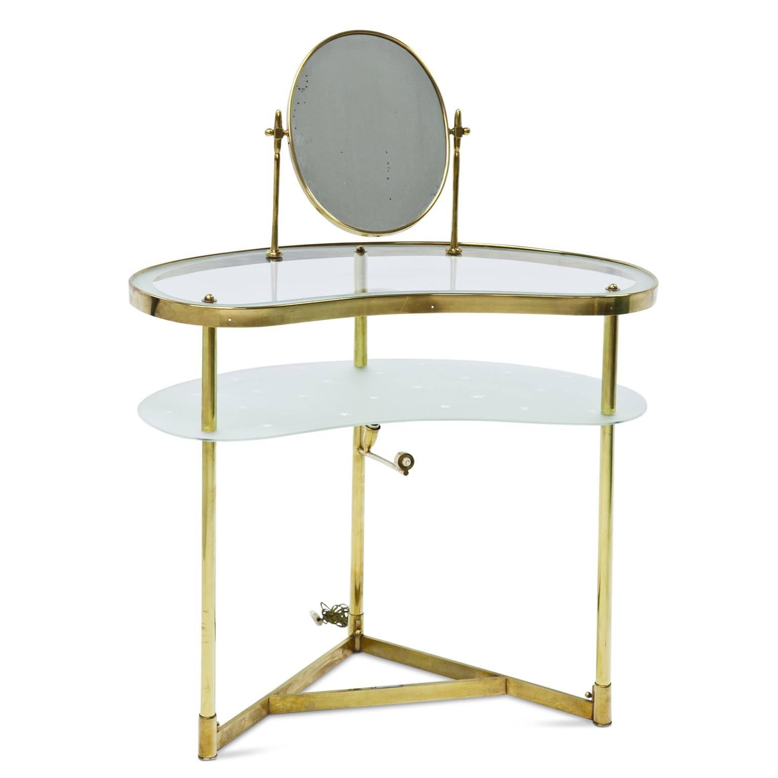 Italian Brass Vanity Table, circa 1950s