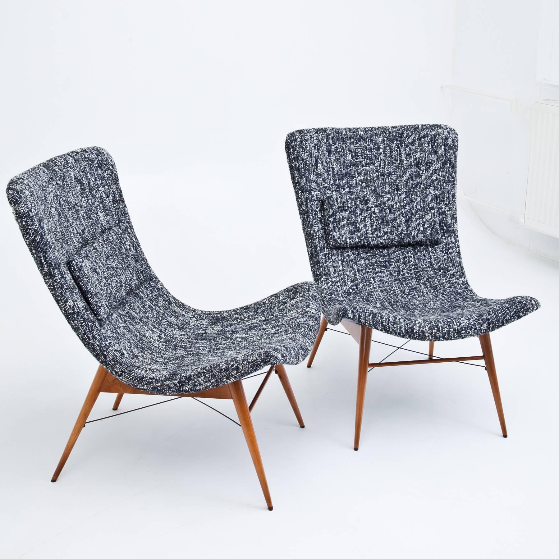 Fabric Lounge Chairs by Miroslav Navrátil for Ceský Nábytek, Czechoslovakia, 1960s