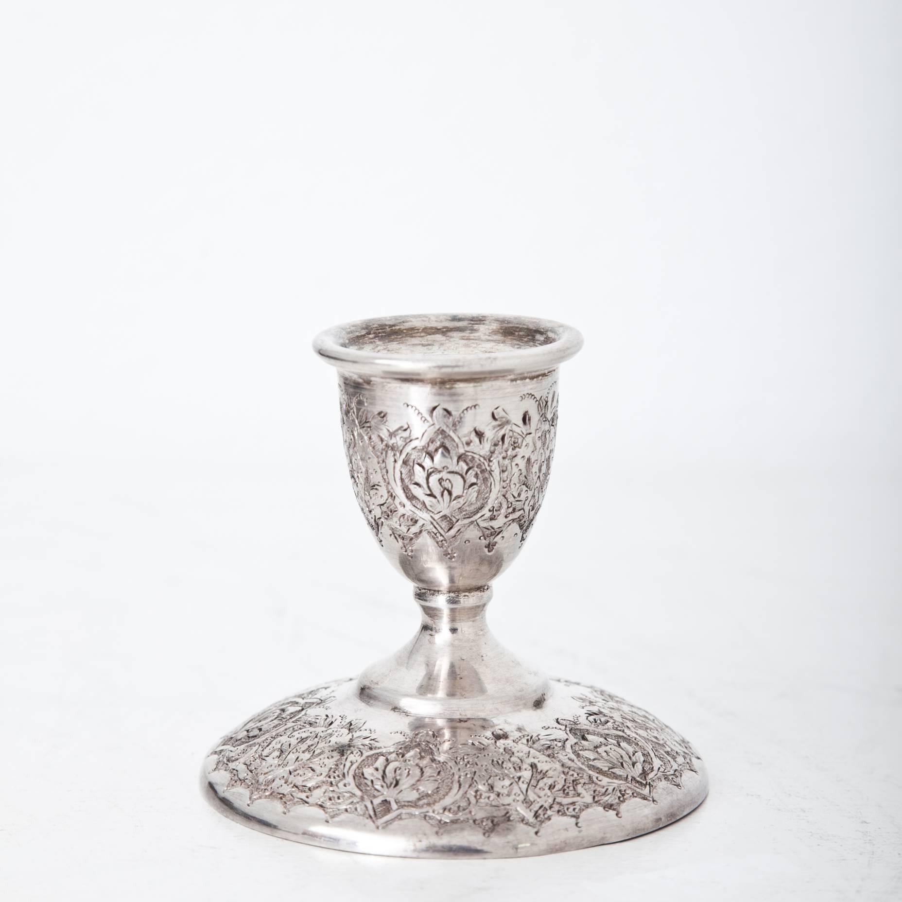 Persian Silver Candlestick, Isfahan In Excellent Condition In Greding, DE