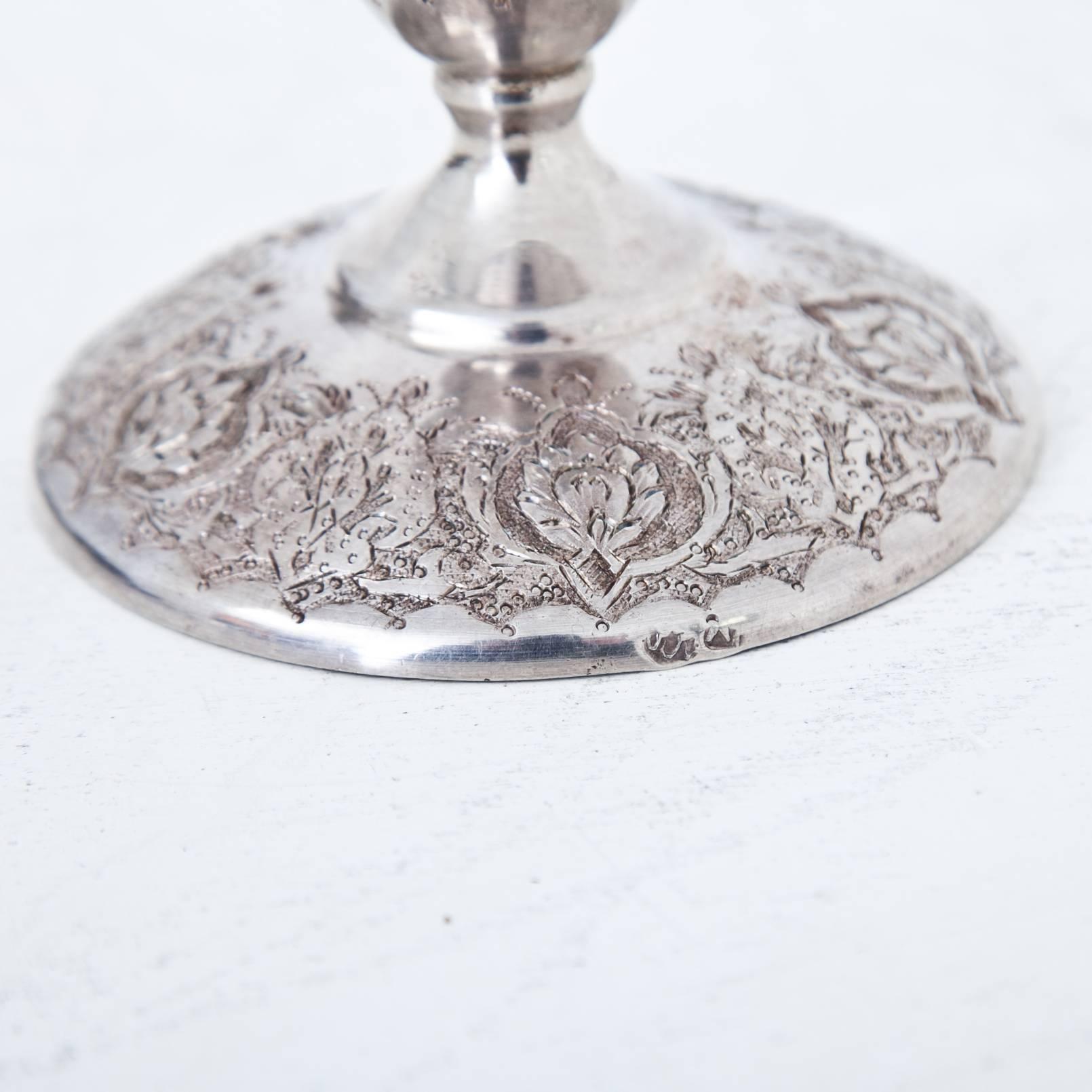 19th Century Persian Silver Candlestick, Isfahan