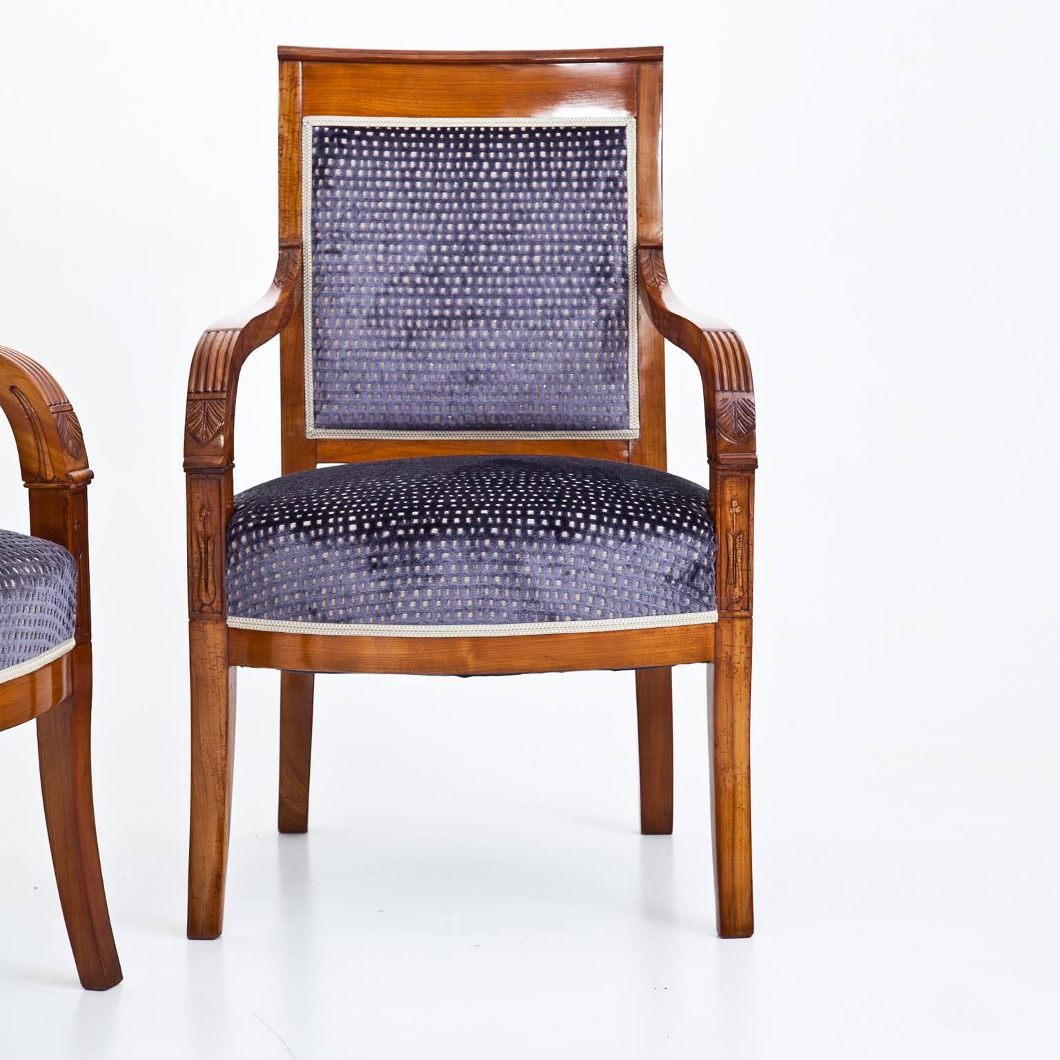 Pair of Cherrywood Armchairs France, First Half of the 19th Century In Excellent Condition In Greding, DE