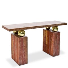 Console Table with Mirror, Italy, 1970s