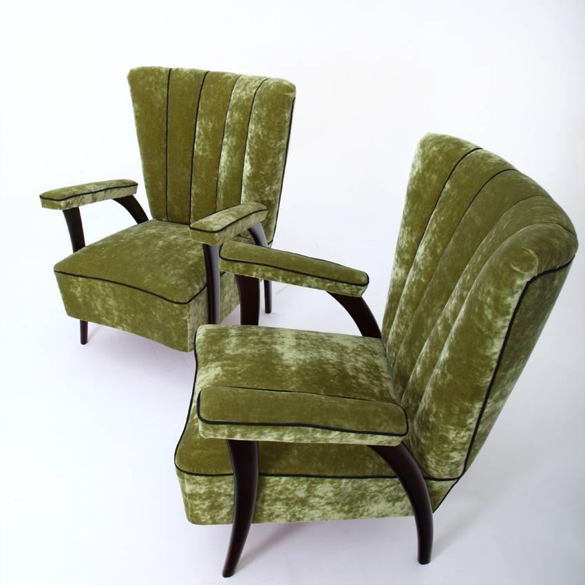 Lounge Chairs, Attributed to Paolo Buffa, Italy, Mid-20th Century In Excellent Condition In Greding, DE
