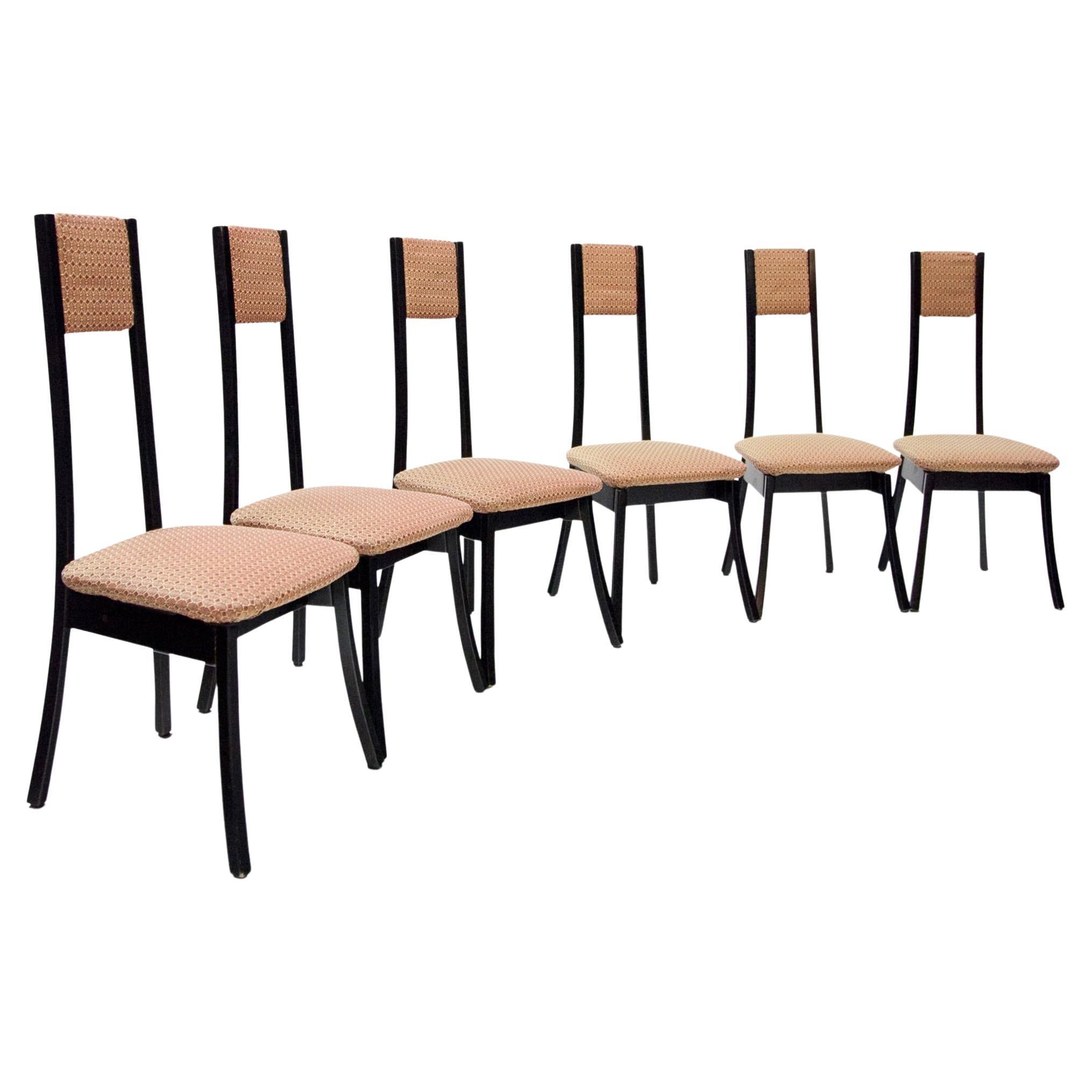 Set of six Dining Room Chairs by Angelo Mangiarotti, Italy 1970s