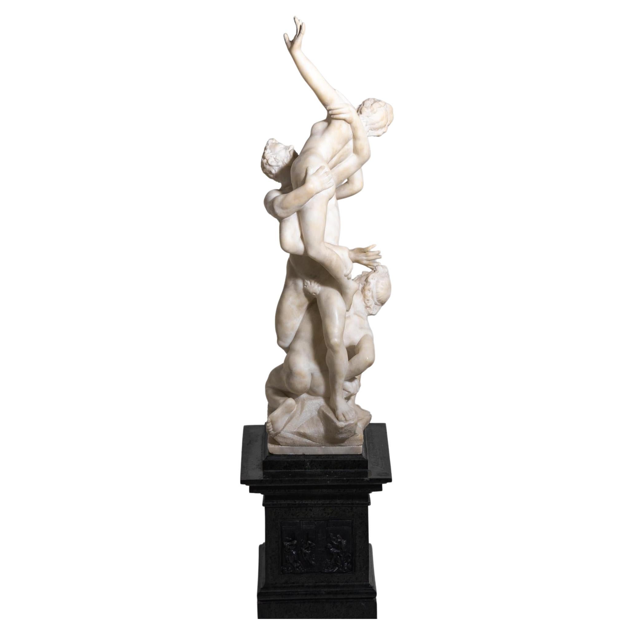 Sculpture en marbre Rape of the Sabine Women d'après Giambologna, Italie 19ème siècle