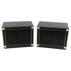 Retro Black lacquered sideboards by Pierre Cardin, France 1980s