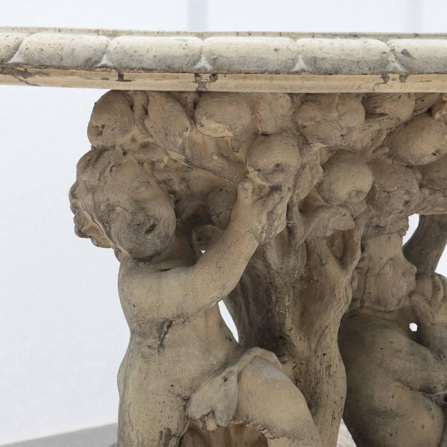 Cast Stone Table with Children, 21st Century