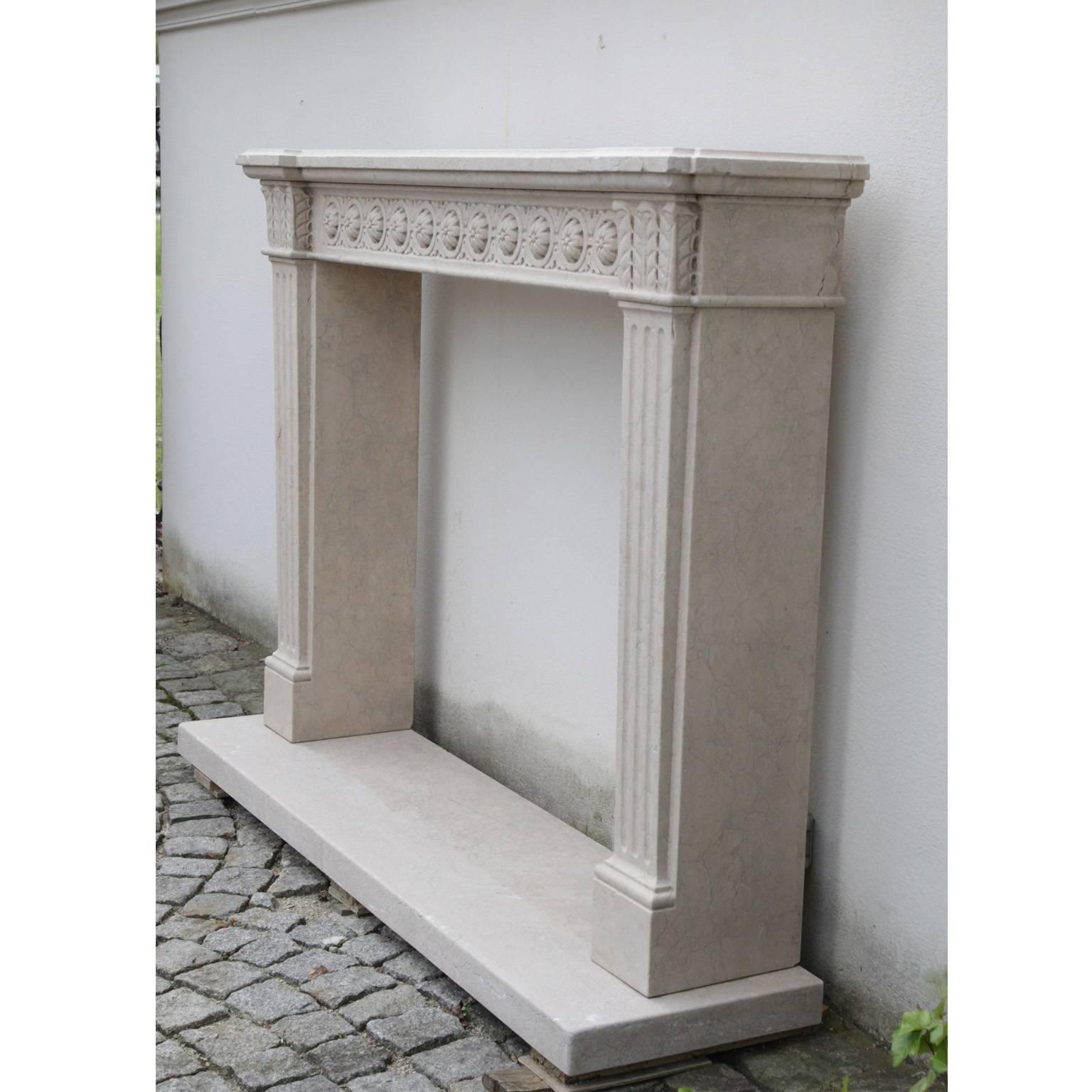 Neoclassical Marble Fireplace Frame, 20th Century