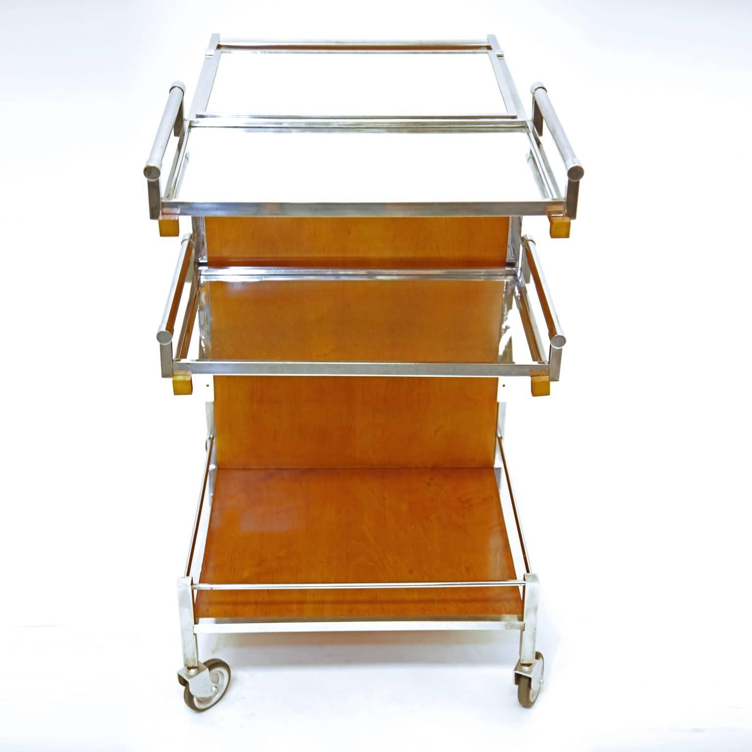 Art Deco Bar Cart by Jacques Adnet, France, circa 1935 In Excellent Condition In Greding, DE