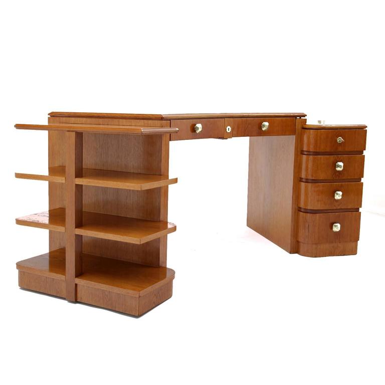 Curved Art Deco Desk, France, circa 1930 at 1stDibs