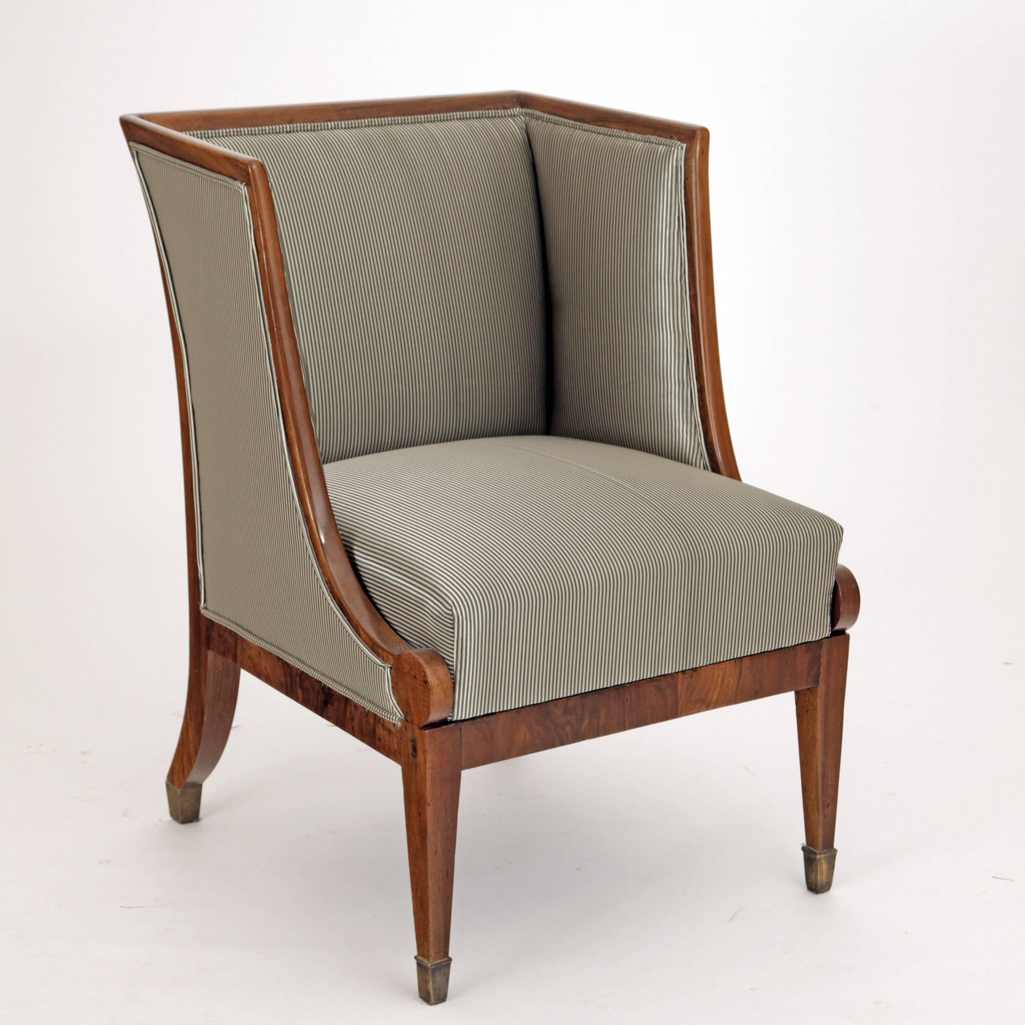 Fabric Biedermeier Bergère Chair, Danube Monarchy, circa 1820