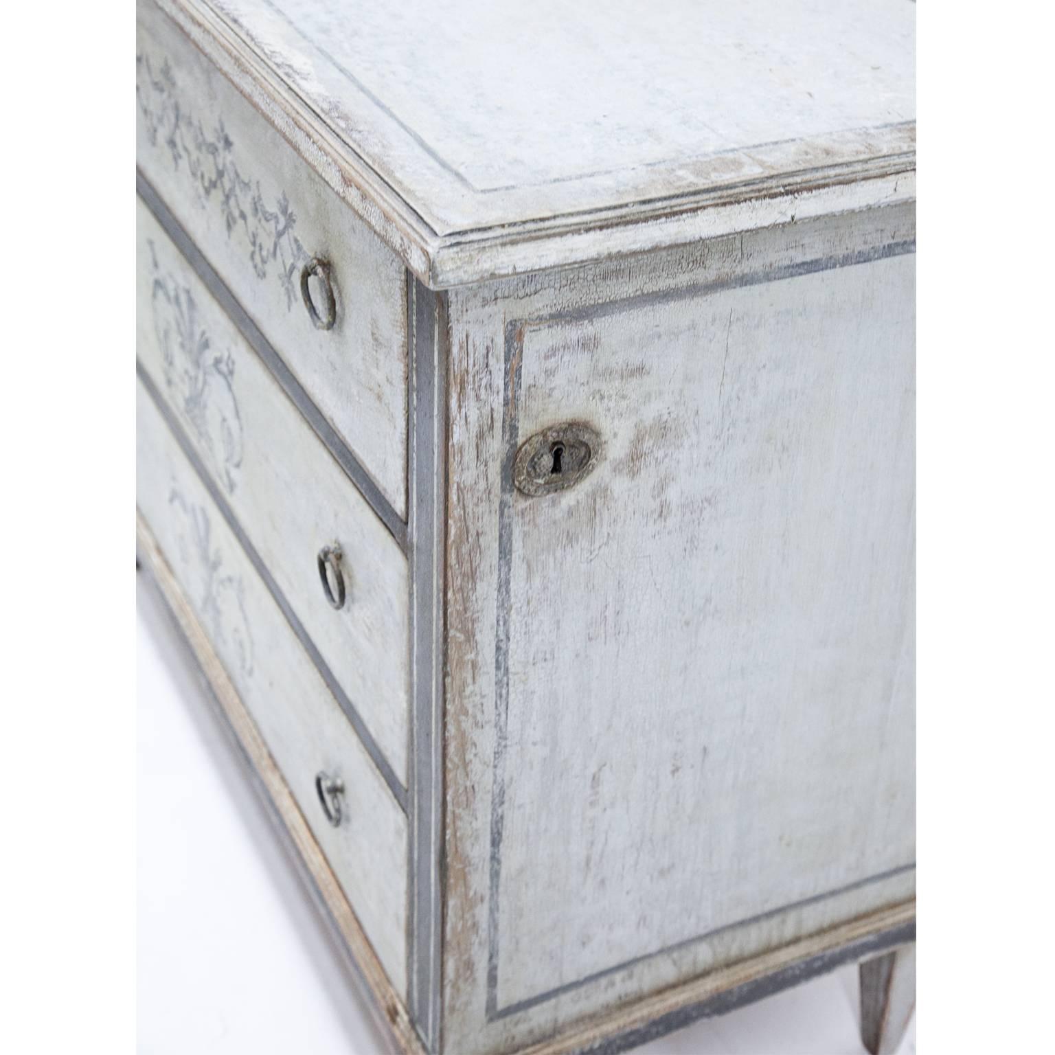 Wood Gustavian Style Chest of Drawers, Late 18th Century