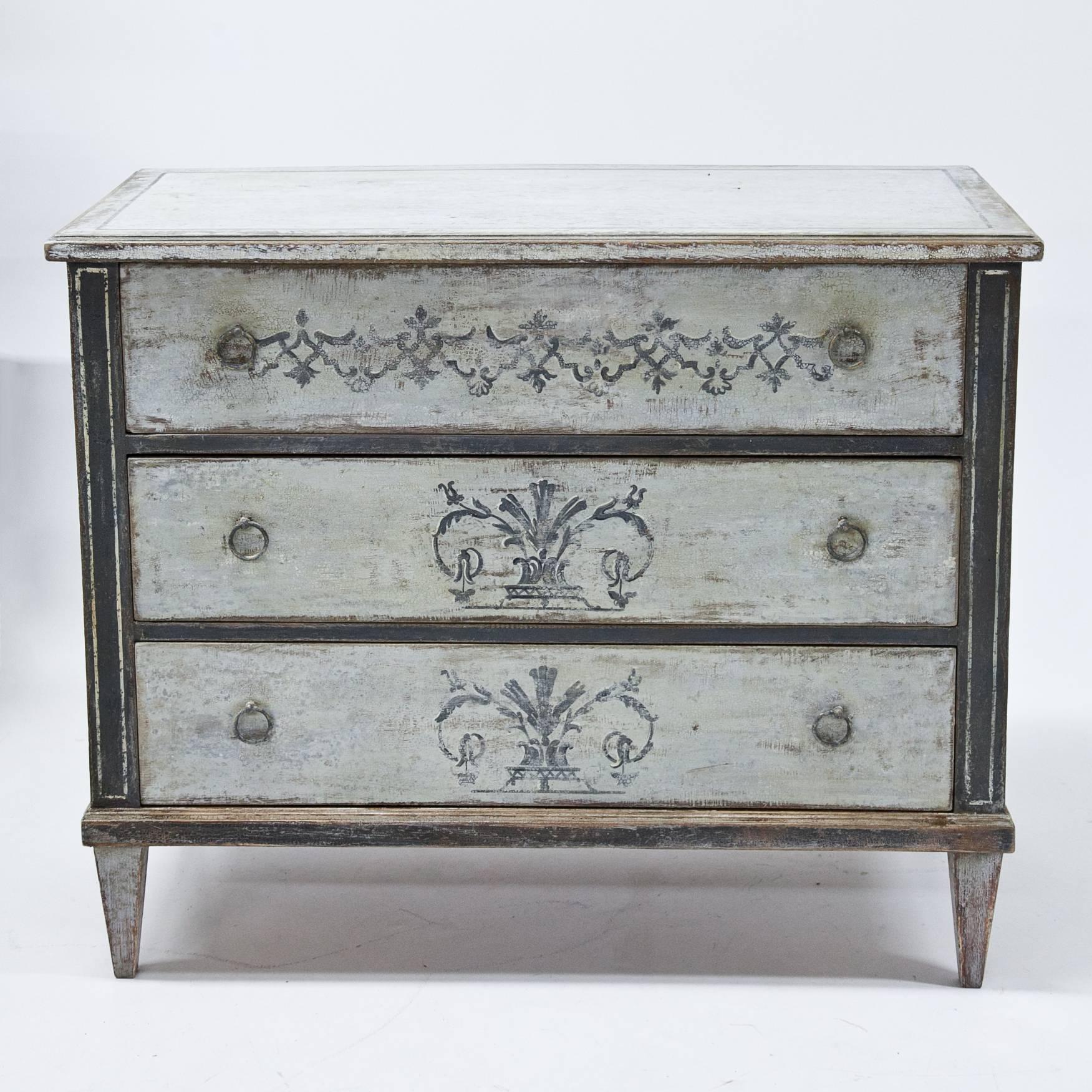 European Gustavian Style Chest of Drawers, Late 18th Century