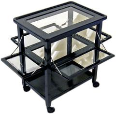 Art Nouveau Vienna Serving Trolley Massive Oakwood Black Stained, circa 1915