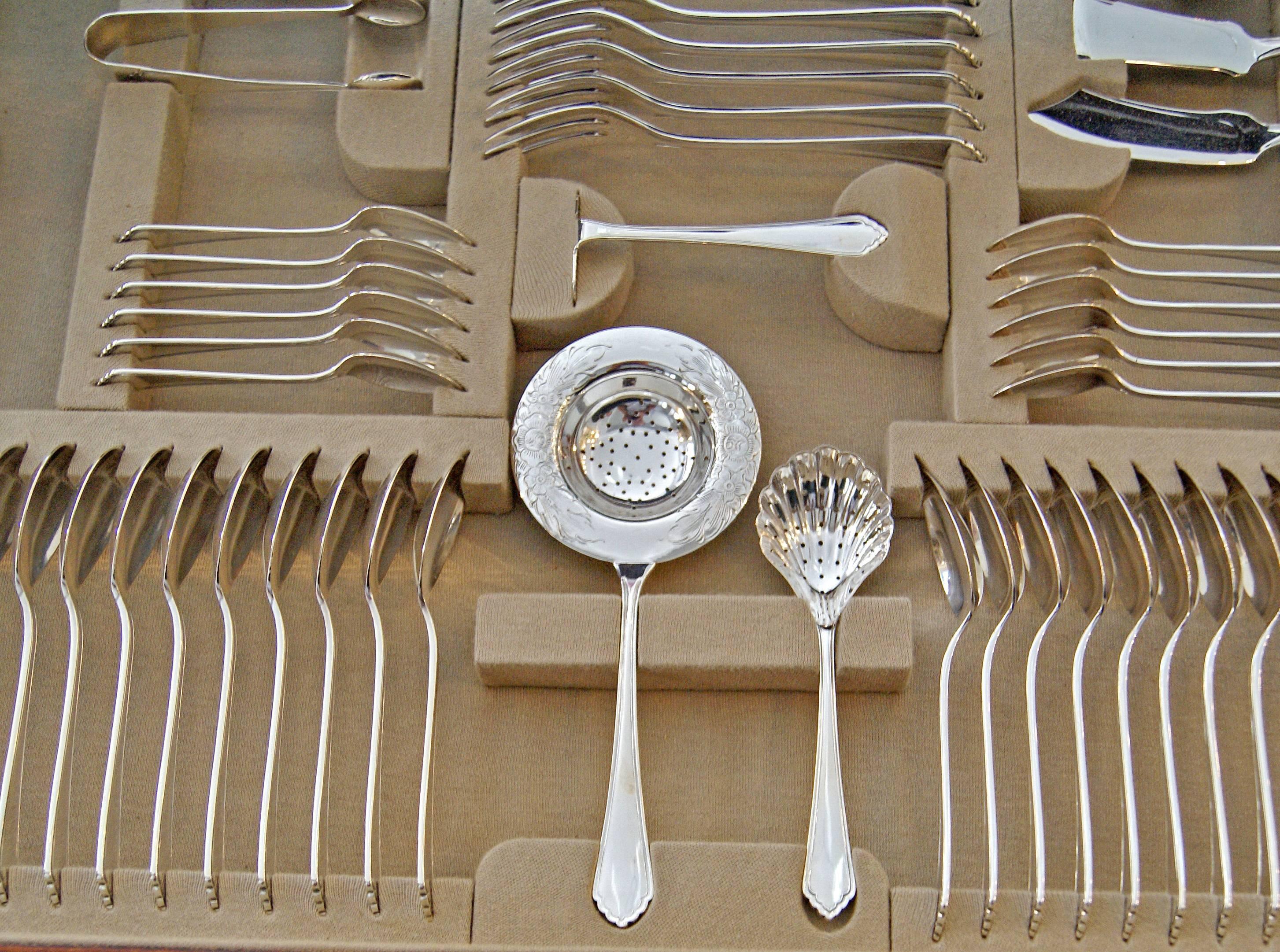 Silver 800 Cutlery Set 207 Pieces 12 Persons Germany Baroque Design Made 1900 2