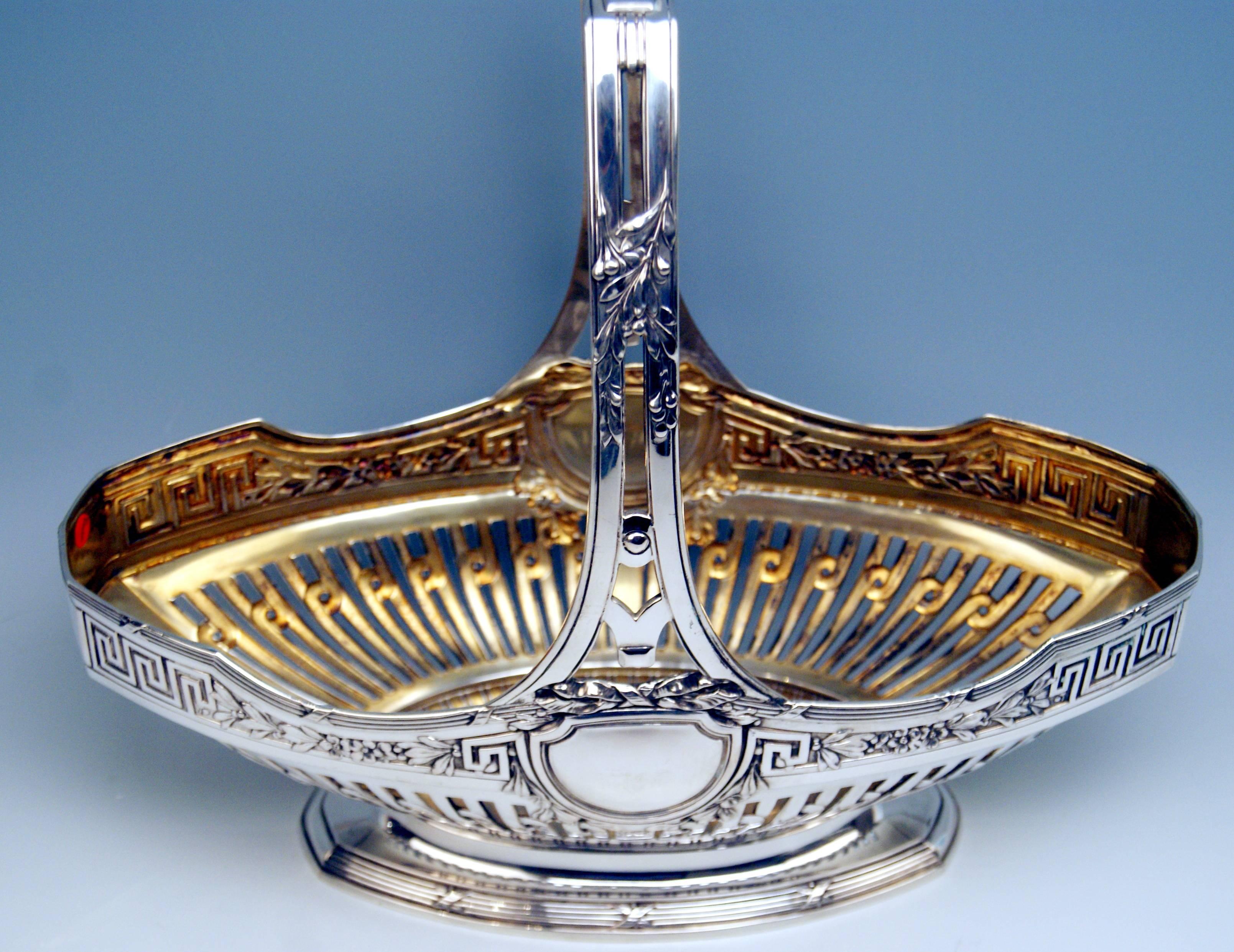 Silver 800 Flower Bowl Jardinière Gilded Inside Binder Wilhelm Germany, 1905 In Excellent Condition In Vienna, AT