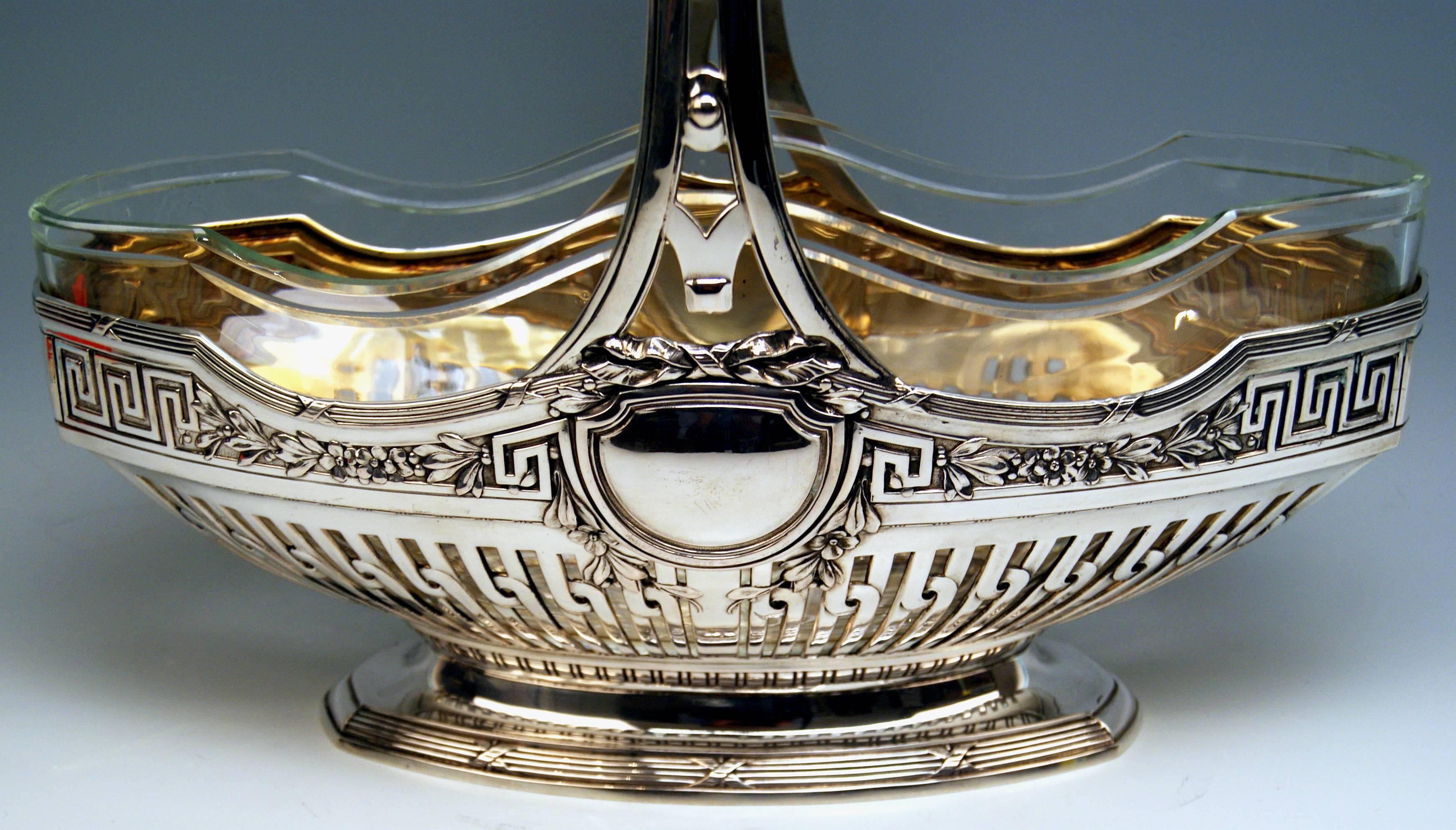 Early 20th Century Silver 800 Flower Bowl Jardinière Gilded Inside Binder Wilhelm Germany, 1905