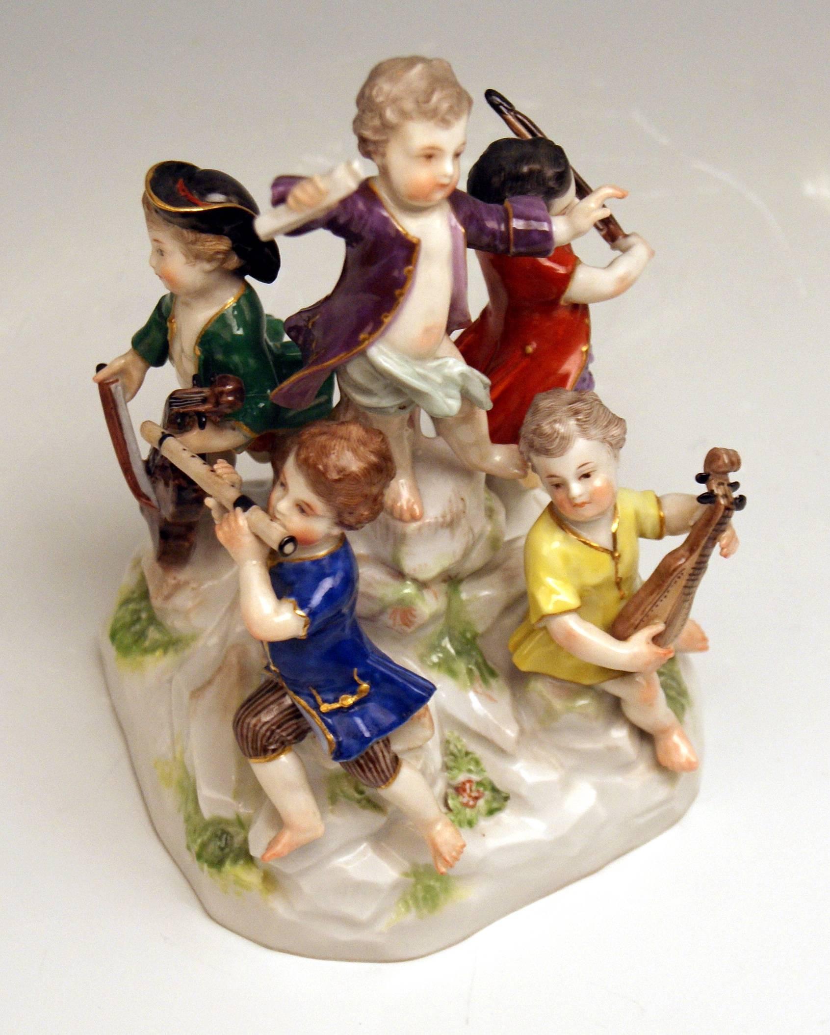 Meissen the Music Band Cherubs Making Music Model 2489 Kaendler Made 1860 In Excellent Condition In Vienna, AT