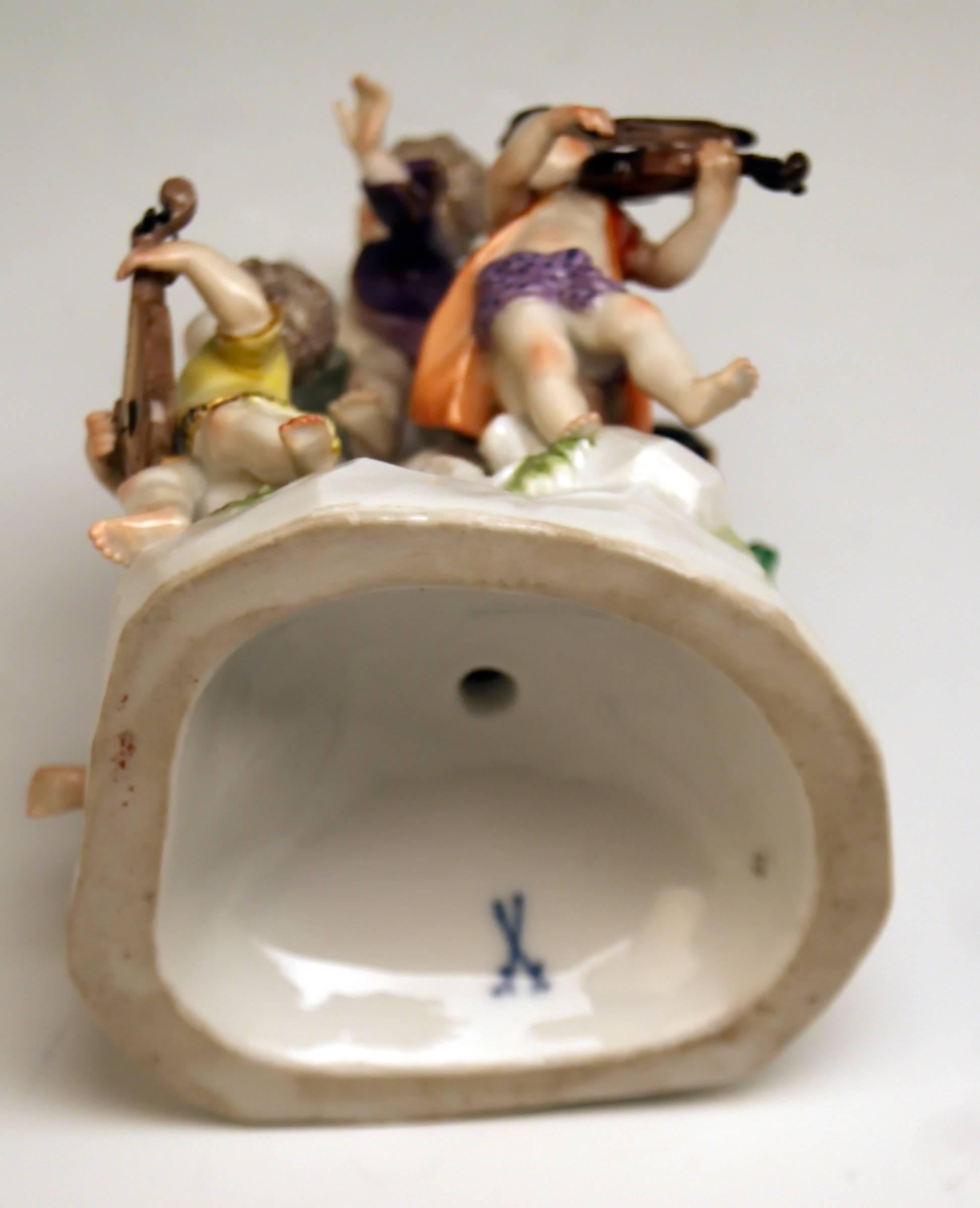 Mid-19th Century Meissen the Music Band Cherubs Making Music Model 2489 Kaendler Made 1860