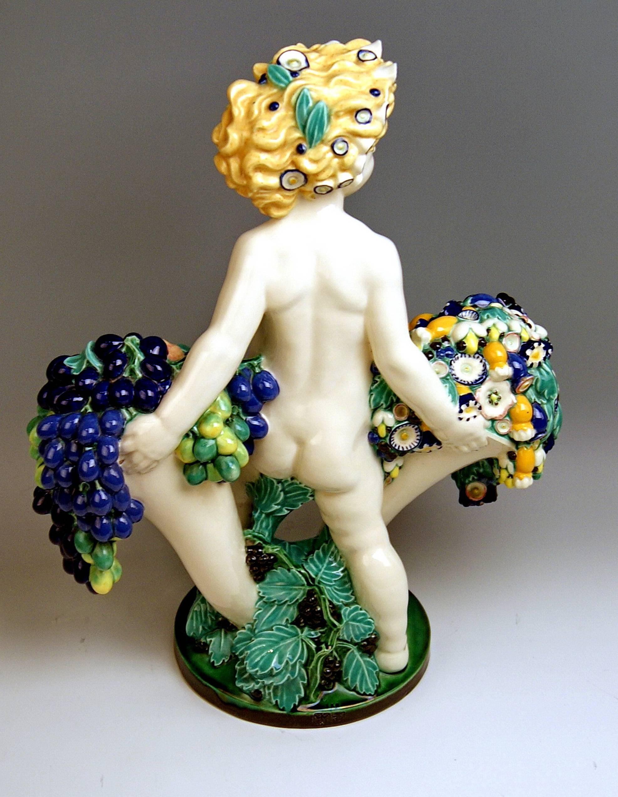Austrian Art Nouveau Cherub Cornucopia Vienna Bertold Loeffler Model 156 VWGK, 1913-1919